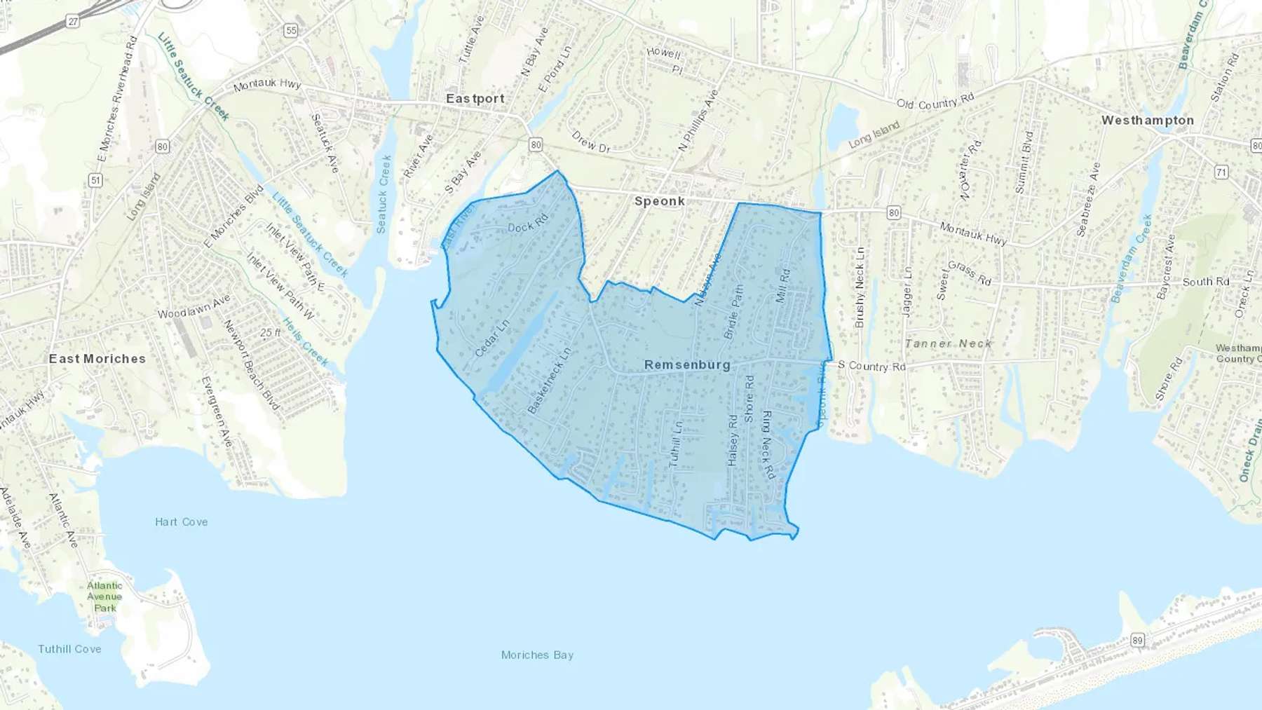 Remsenburg, NY Cash heating Oil delivery map Map of the COD Fuel Oil delivery service area for Remsenburg, NY