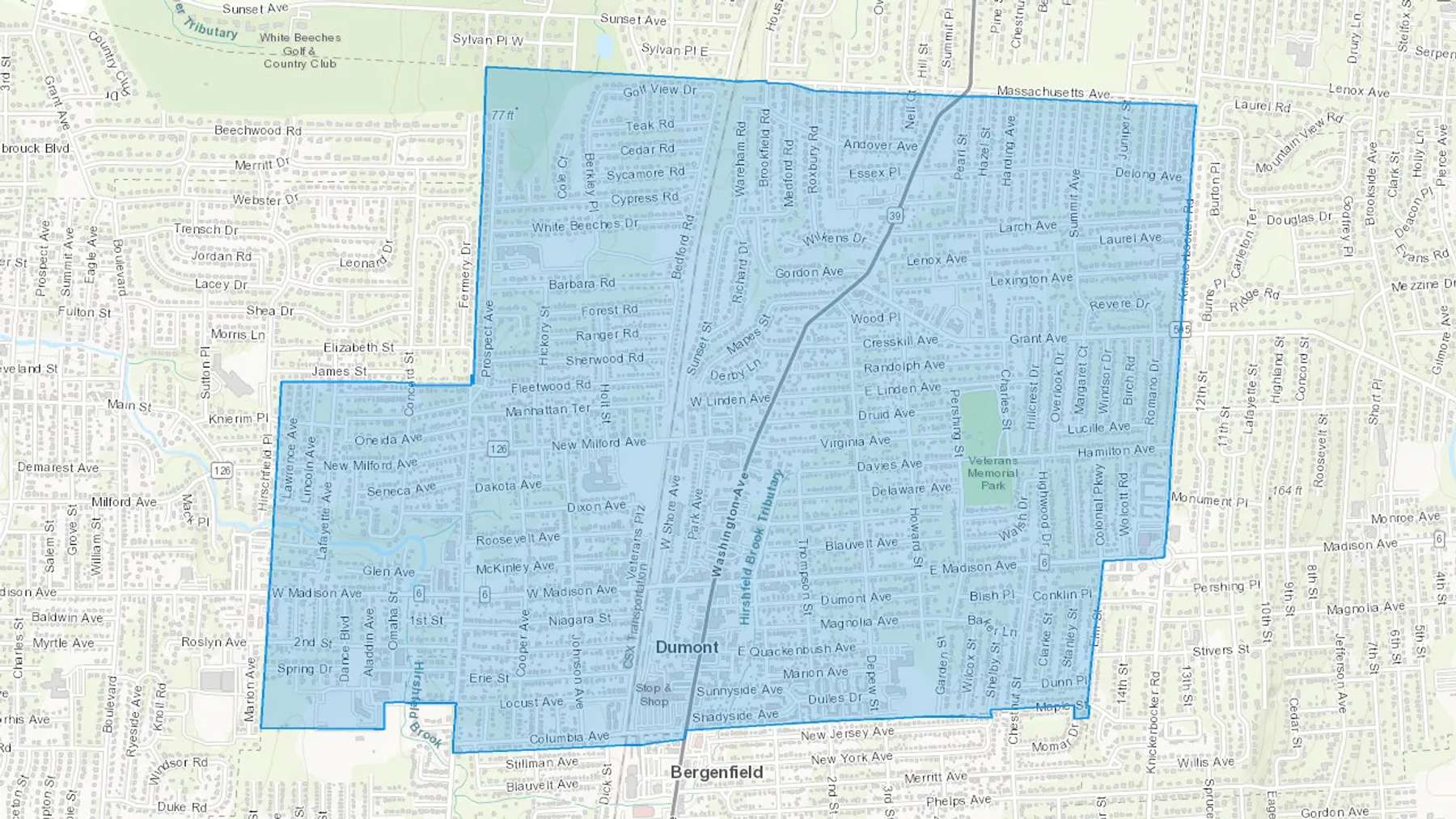 Dumont, NJ Cash heating Oil delivery map Map of the COD Fuel Oil delivery service area for Dumont, NJ
