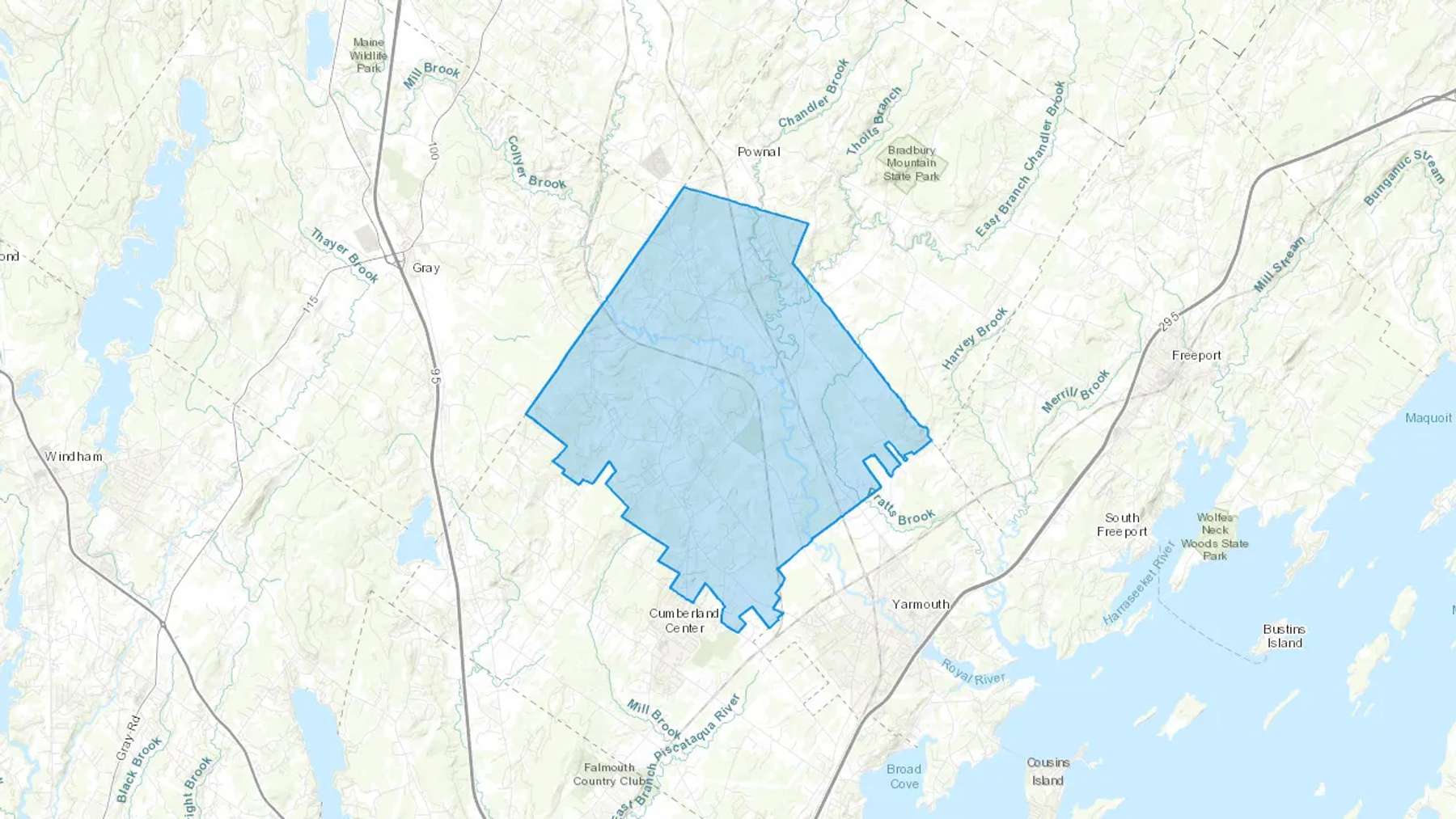 North Yarmouth, ME Cash heating Oil delivery map Map of the COD Fuel Oil delivery service area for North Yarmouth, ME