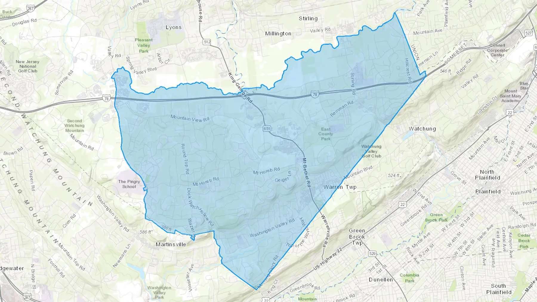 Warren, NJ Cash heating Oil delivery map Map of the COD Fuel Oil delivery service area for Warren, NJ