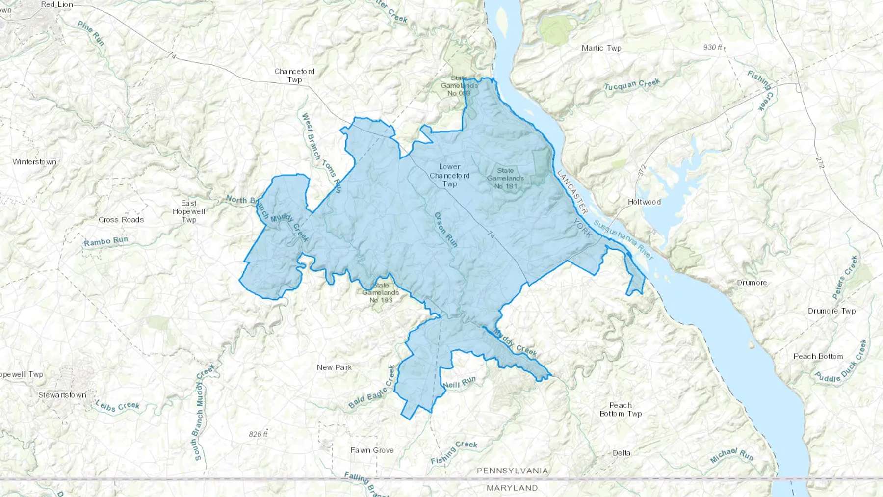 Airville, PA Cash heating Oil delivery map Map of the COD Fuel Oil delivery service area for Airville, PA