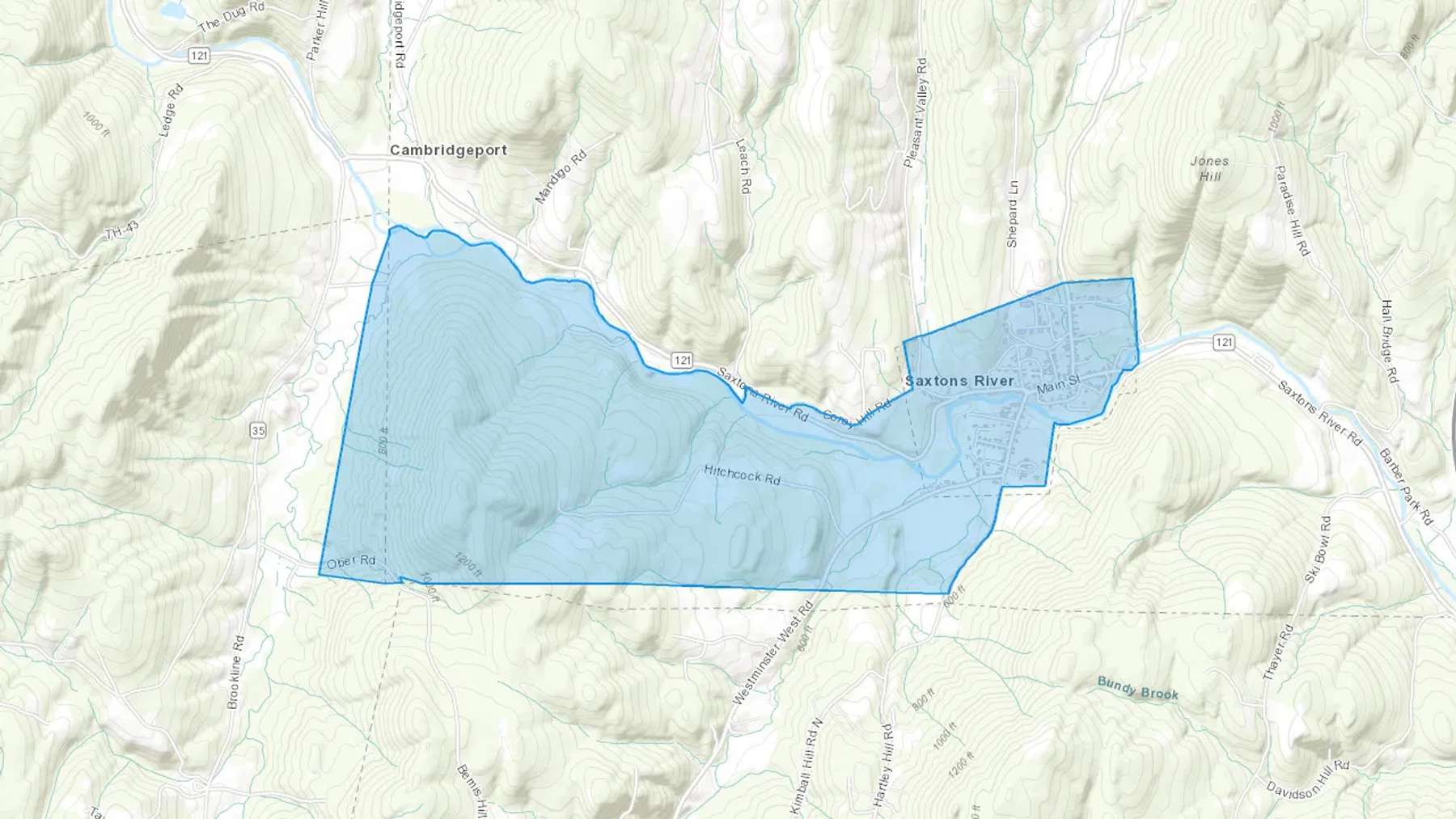 Saxtons River, VT Cash heating Oil delivery map Map of the COD Fuel Oil delivery service area for Saxtons River, VT