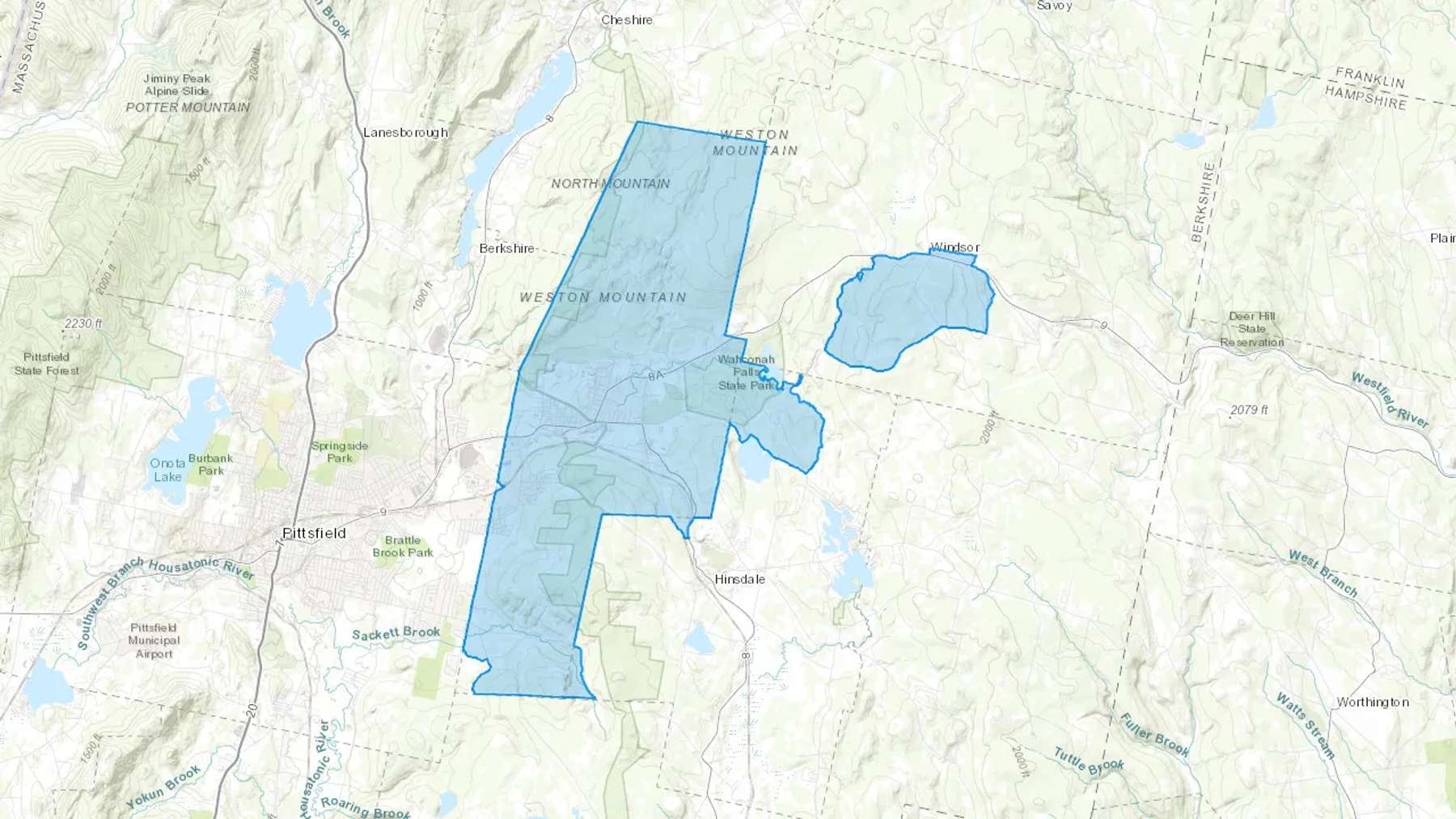 Dalton, MA Cash heating Oil delivery map Map of the COD Fuel Oil delivery service area for Dalton, MA