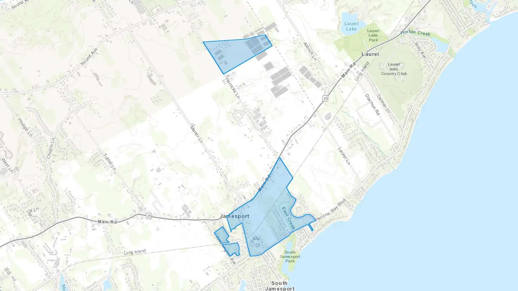 Jamesport, NY Cash heating Oil delivery map Map of the COD Fuel Oil delivery service area for Jamesport, NY