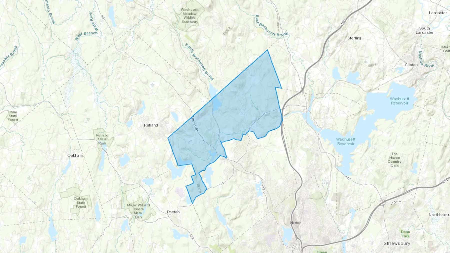Jefferson, MA Cash heating Oil delivery map Map of the COD Fuel Oil delivery service area for Jefferson, MA