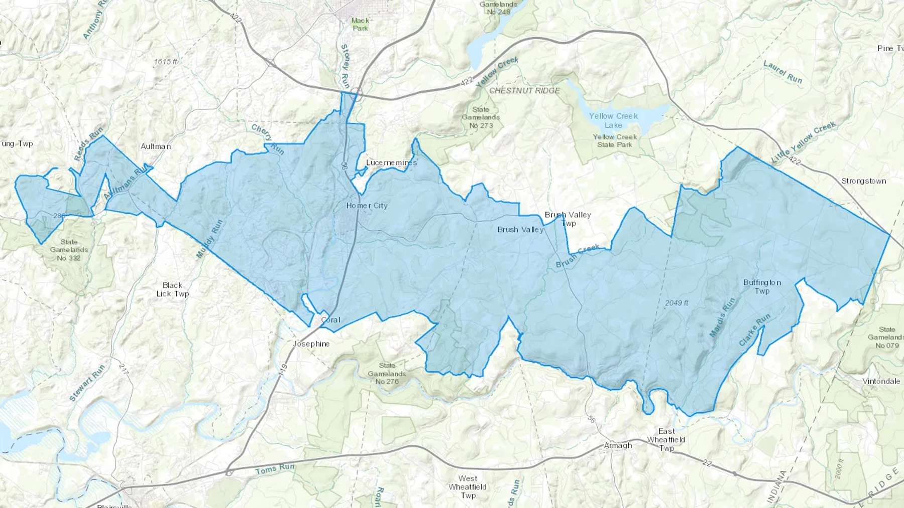 Dilltown, PA Cash heating Oil delivery map Map of the COD Fuel Oil delivery service area for Dilltown, PA