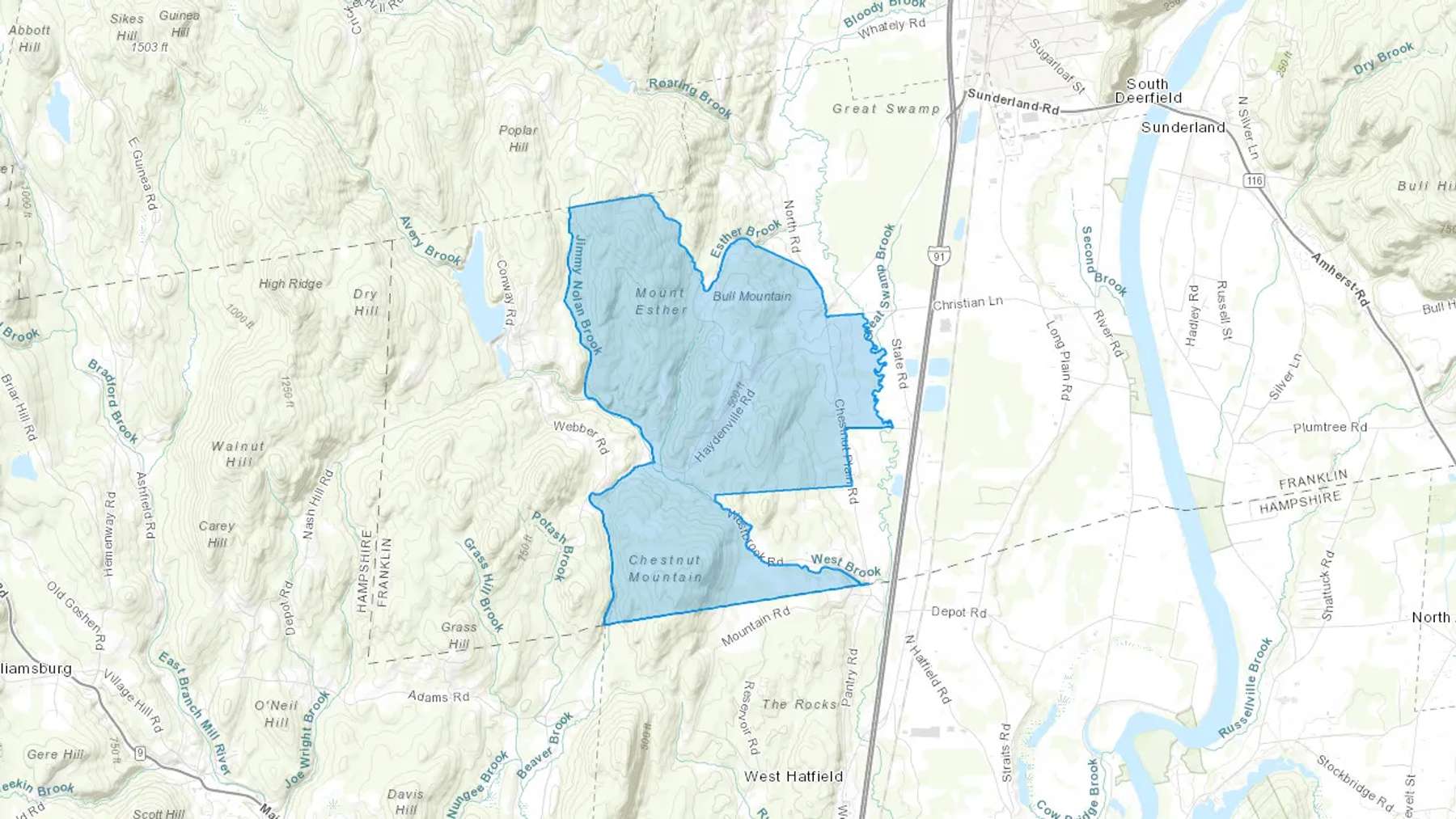 Whately, MA Cash heating Oil delivery map Map of the COD Fuel Oil delivery service area for Whately, MA
