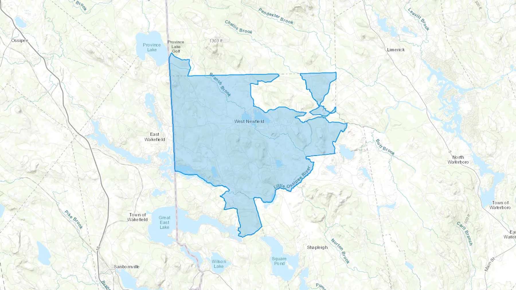 West Newfield, ME Cash heating Oil delivery map Map of the COD Fuel Oil delivery service area for West Newfield, ME