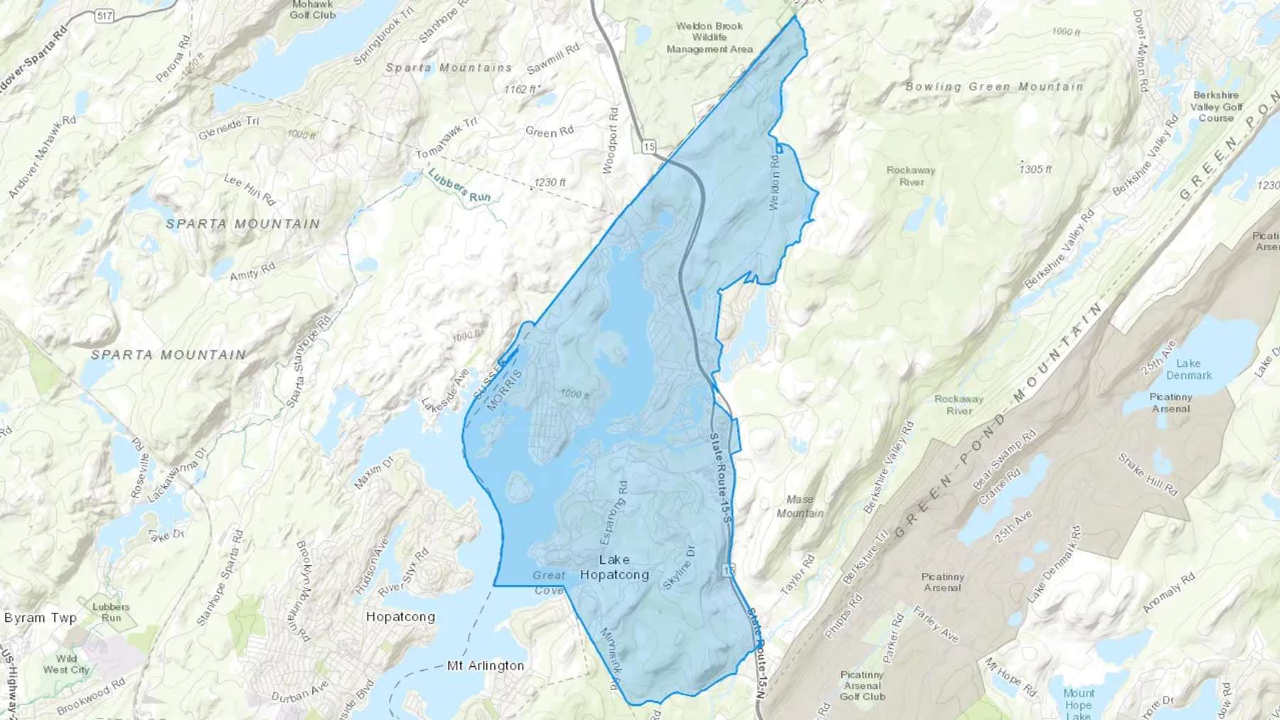 Lake Hopatcong, NJ Cash heating Oil delivery map Map of the COD Fuel Oil delivery service area for Lake Hopatcong, NJ