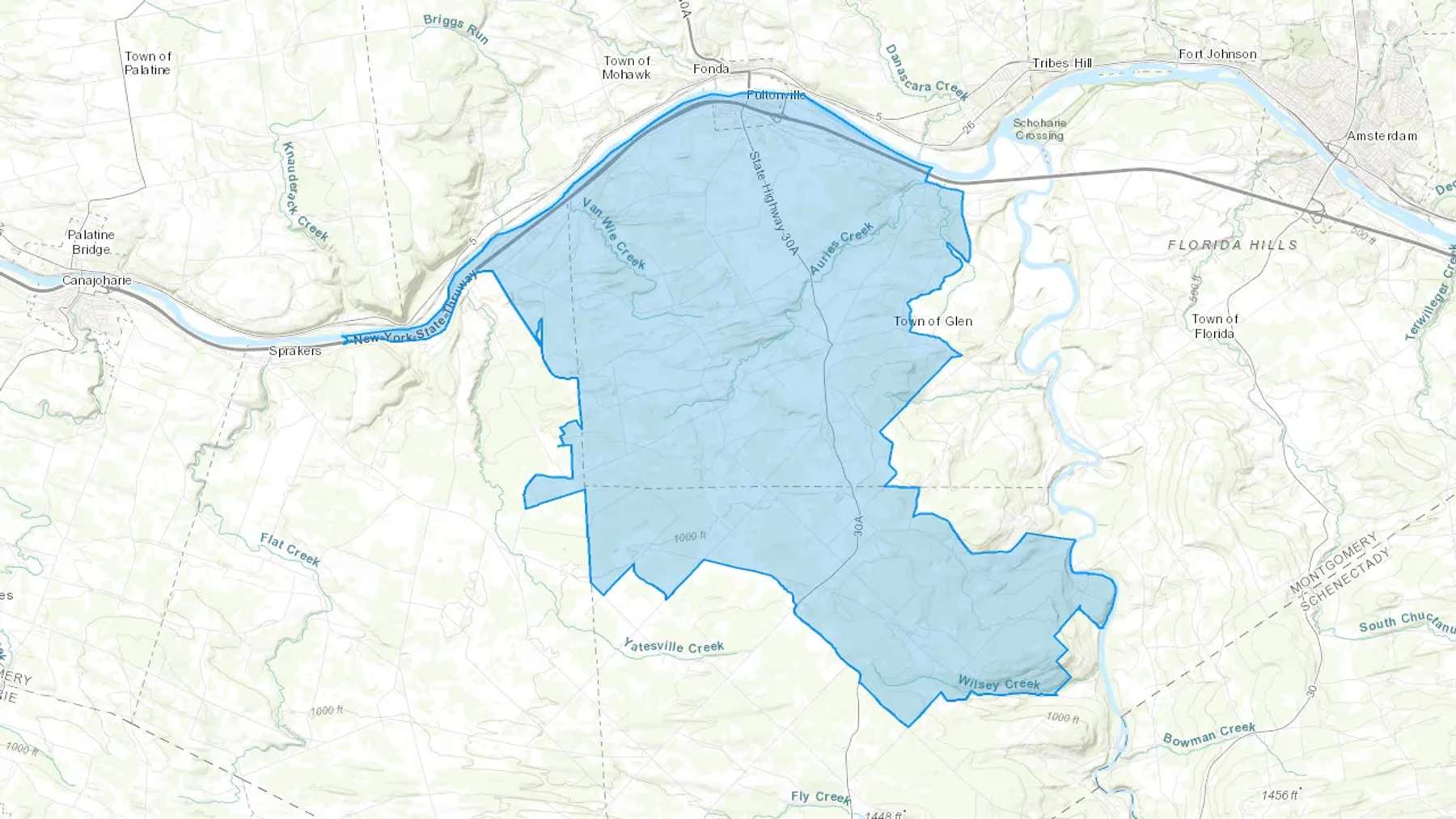 Fultonville, NY Cash heating Oil delivery map Map of the COD Fuel Oil delivery service area for Fultonville, NY