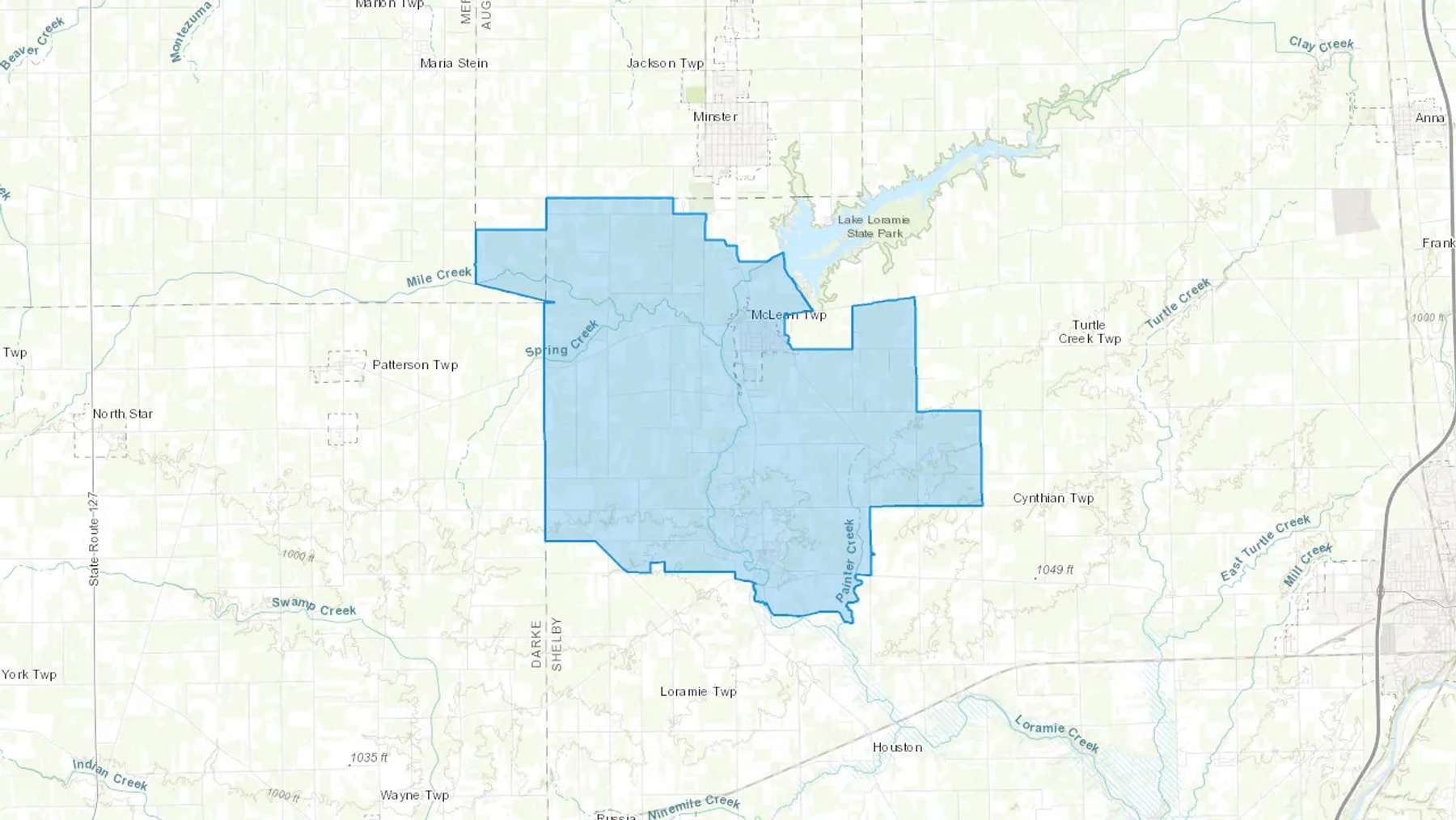 Fort Loramie, OH Cash heating Oil delivery map Map of the COD Fuel Oil delivery service area for Fort Loramie, OH