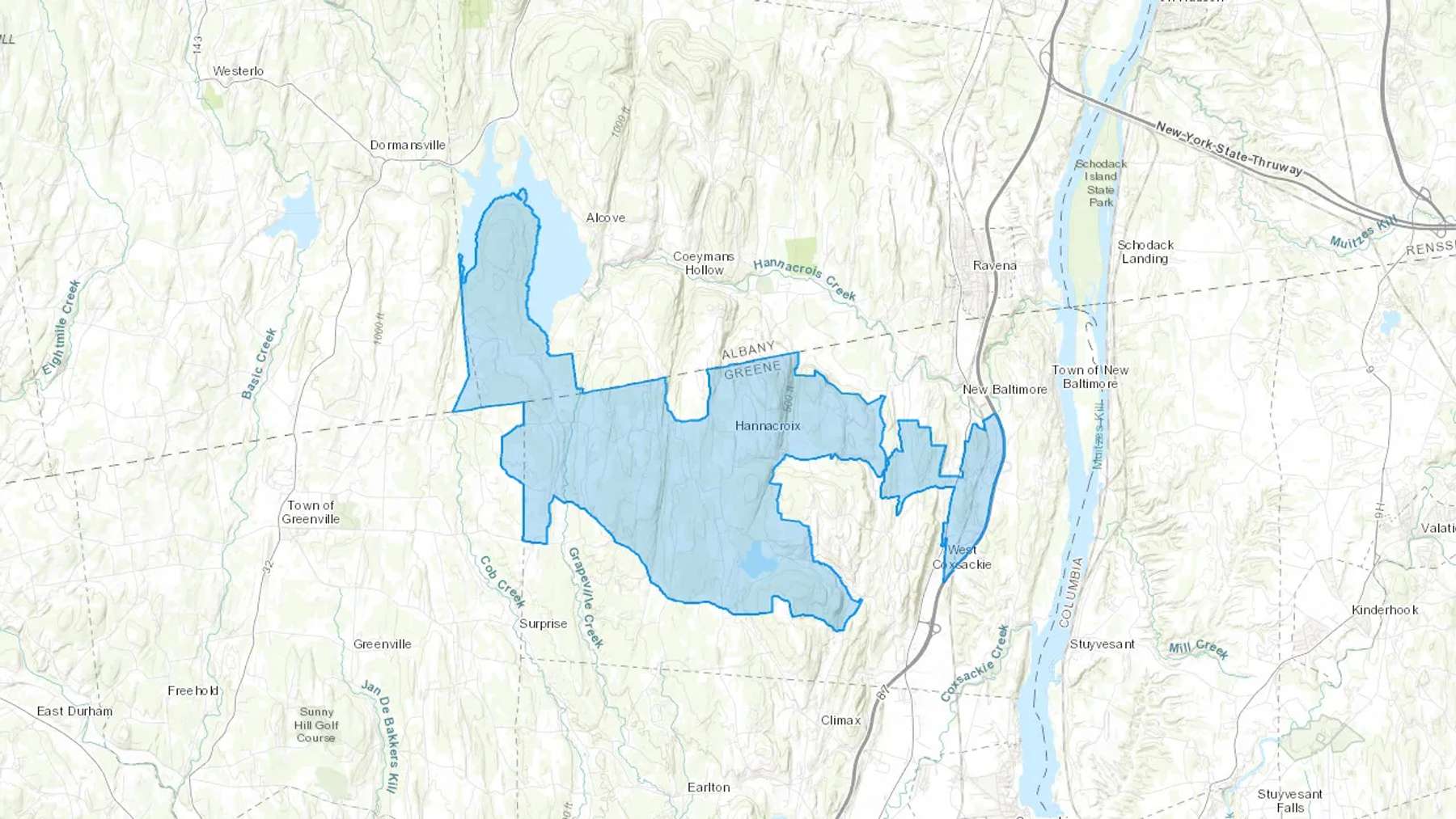 Hannacroix, NY Cash heating Oil delivery map Map of the COD Fuel Oil delivery service area for Hannacroix, NY