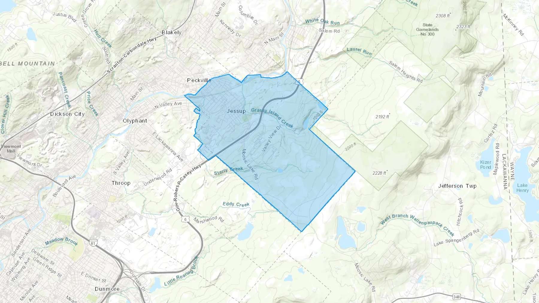 Jessup, PA Cash heating Oil delivery map Map of the COD Fuel Oil delivery service area for Jessup, PA