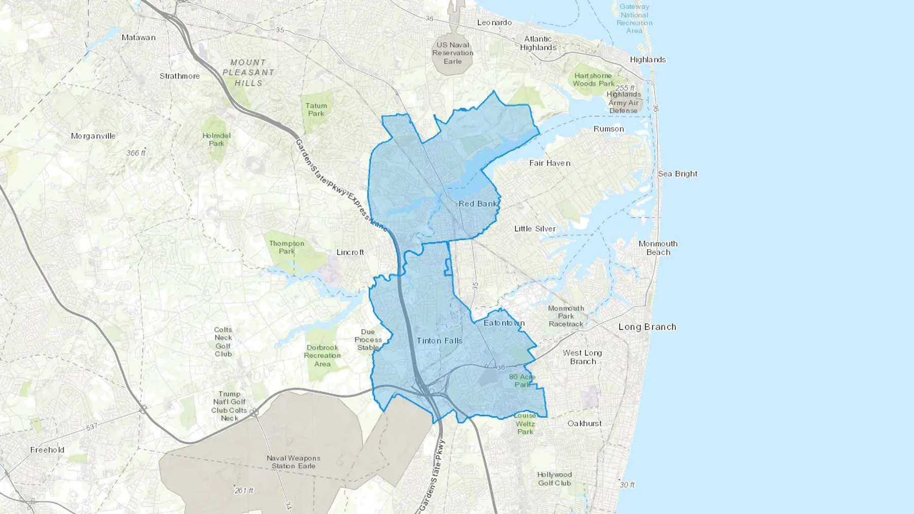 Eatontown, NJ Cash heating Oil delivery map Map of the COD Fuel Oil delivery service area for Eatontown, NJ