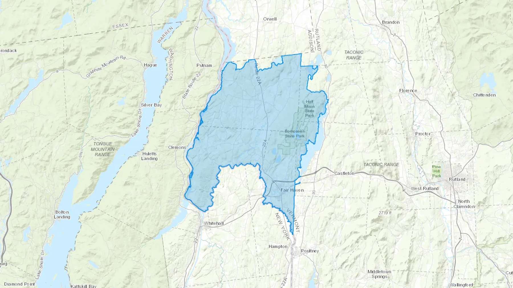 Fair Haven, VT Cash heating Oil delivery map Map of the COD Fuel Oil delivery service area for Fair Haven, VT