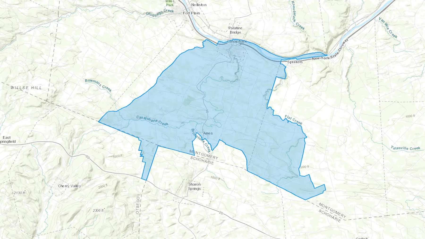 Canajoharie, NY Cash heating Oil delivery map Map of the COD Fuel Oil delivery service area for Canajoharie, NY