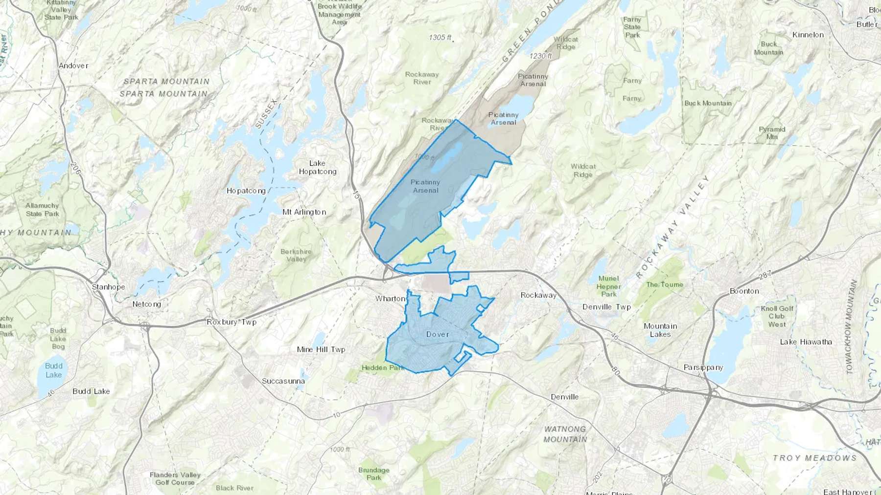 Wharton, NJ Cash heating Oil delivery map Map of the COD Fuel Oil delivery service area for Wharton, NJ