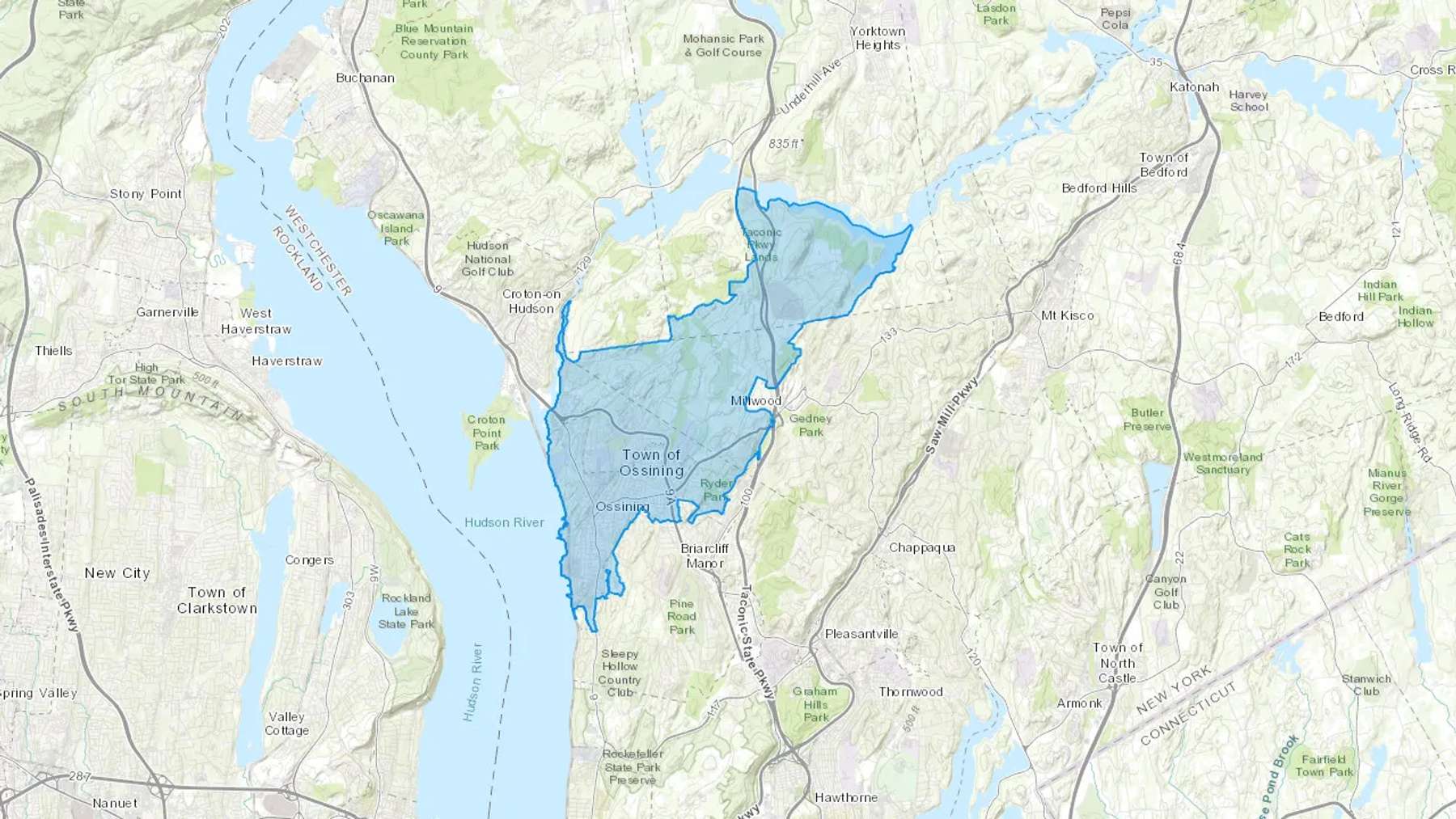 Ossining, NY Cash heating Oil delivery map Map of the COD Fuel Oil delivery service area for Ossining, NY