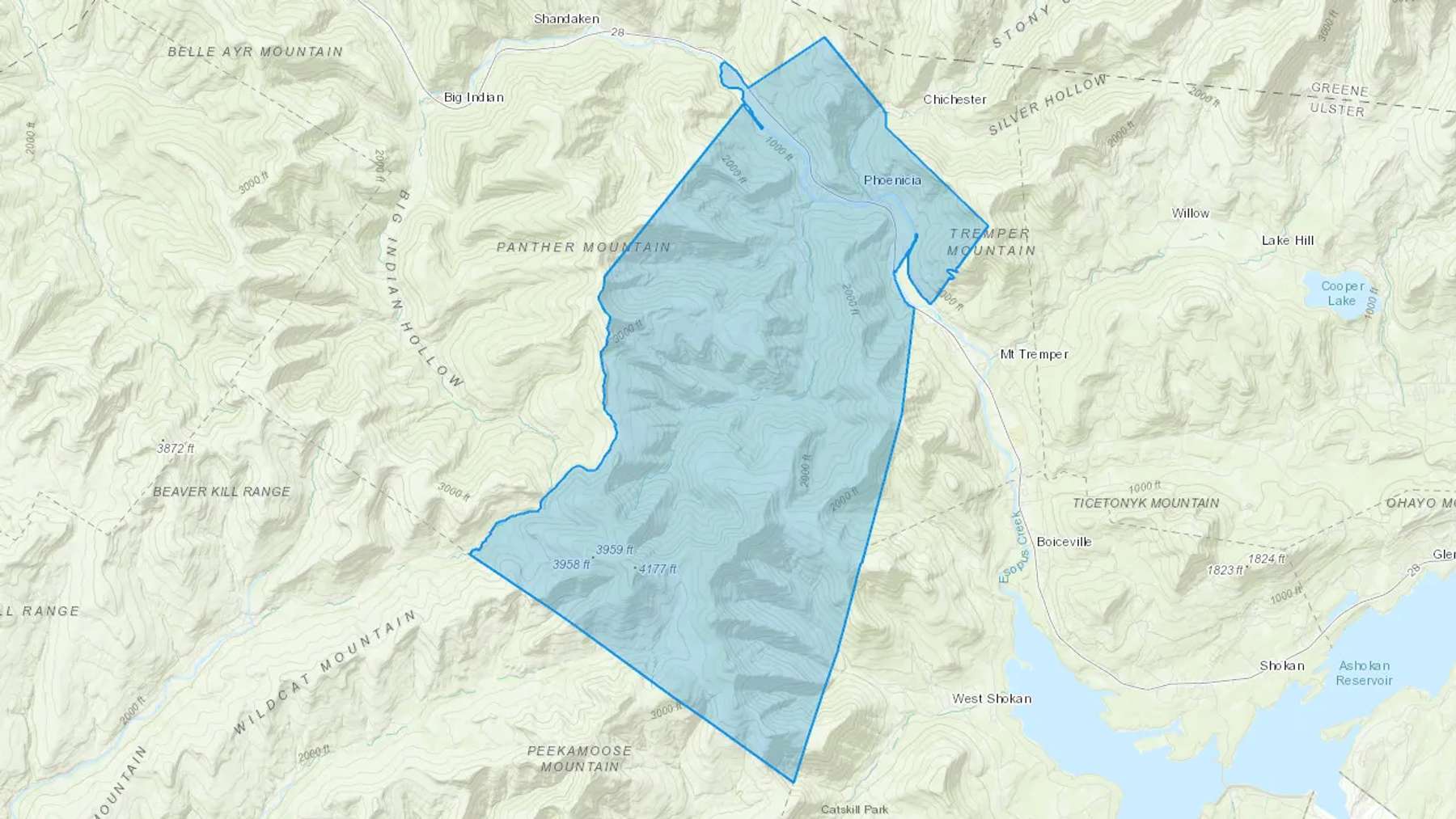 Phoenicia, NY Cash heating Oil delivery map Map of the COD Fuel Oil delivery service area for Phoenicia, NY