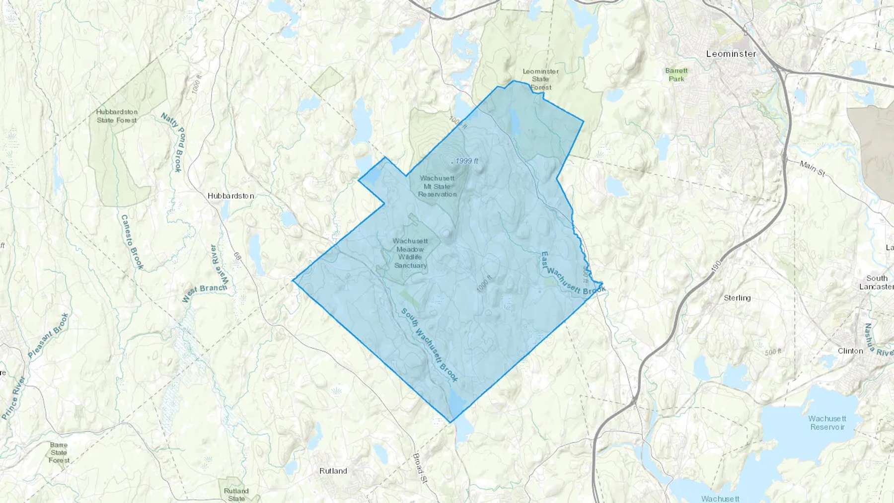 Princeton, MA Cash heating Oil delivery map Map of the COD Fuel Oil delivery service area for Princeton, MA