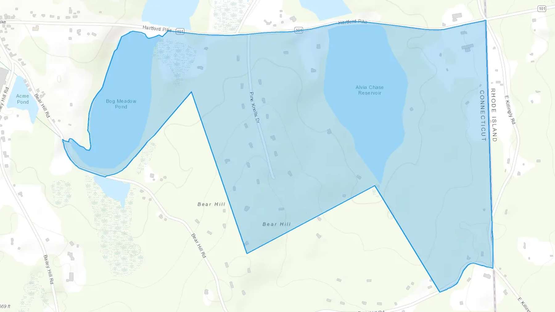 East Killingly, CT Cash heating Oil delivery map Map of the COD Fuel Oil delivery service area for East Killingly, CT