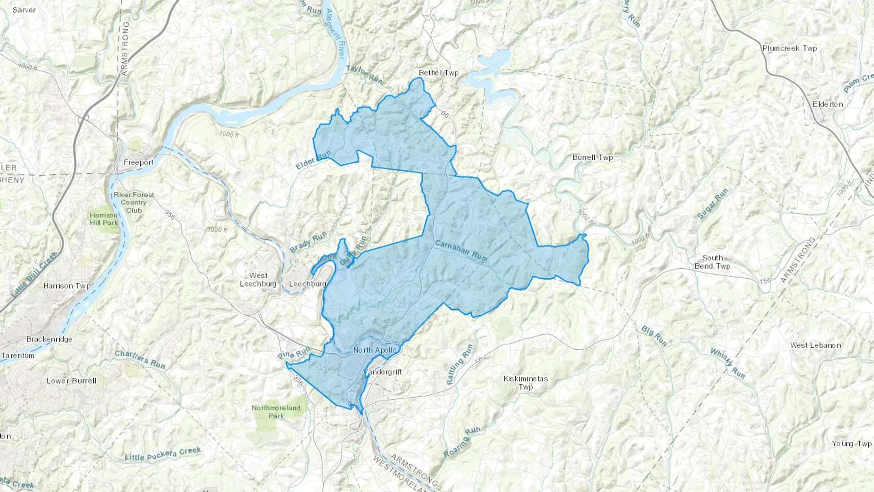 Vandergrift, PA Cash heating Oil delivery map Map of the COD Fuel Oil delivery service area for Vandergrift, PA
