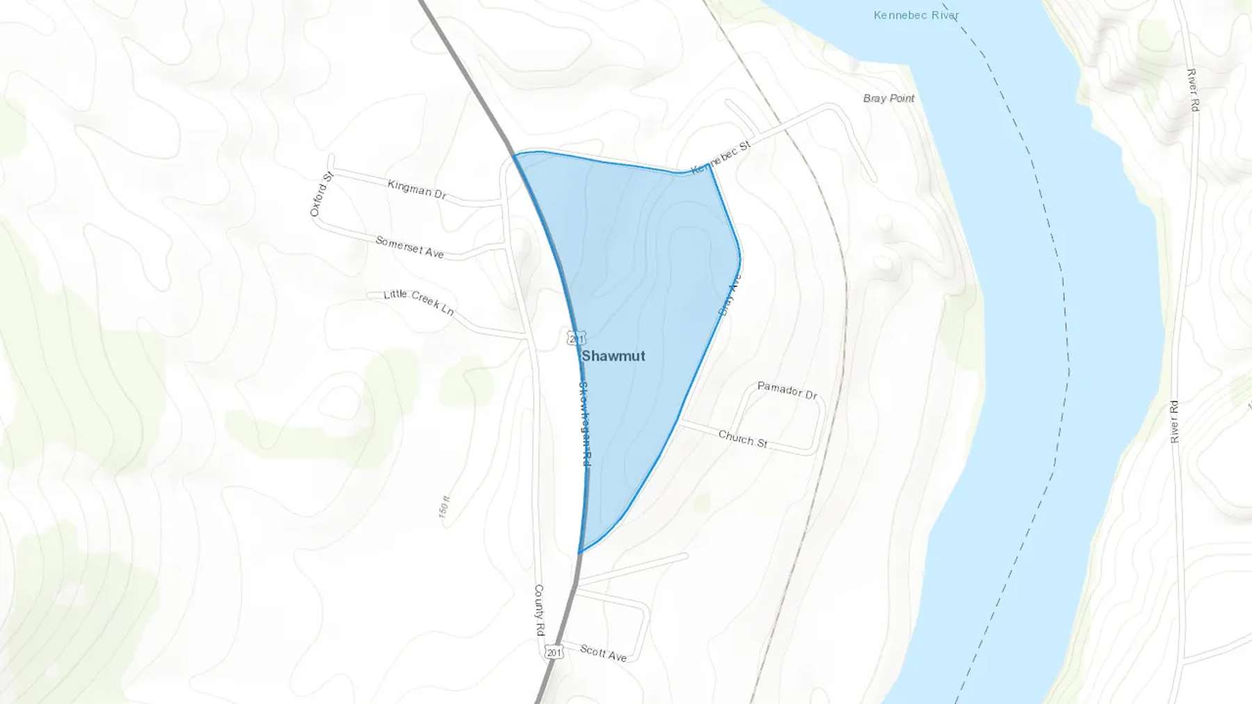 Shawmut, ME Cash heating Oil delivery map Map of the COD Fuel Oil delivery service area for Shawmut, ME