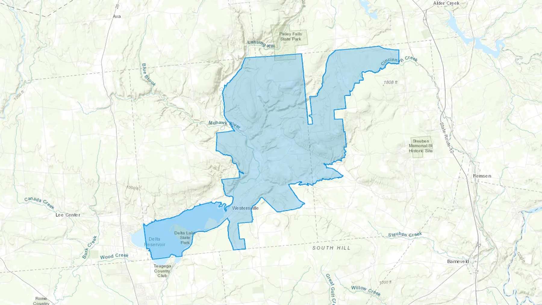 Westernville, NY Cash heating Oil delivery map Map of the COD Fuel Oil delivery service area for Westernville, NY
