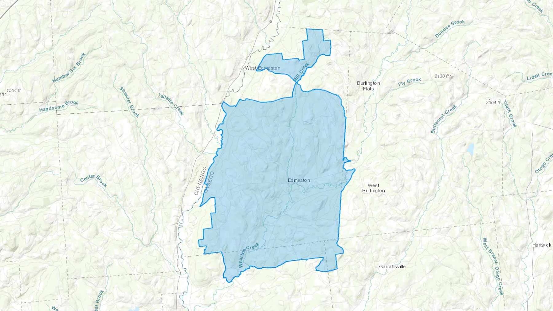 Edmeston, NY Cash heating Oil delivery map Map of the COD Fuel Oil delivery service area for Edmeston, NY