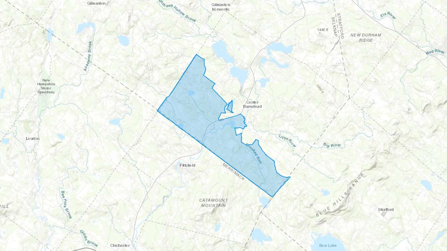 Barnstead, NH Cash heating Oil delivery map Map of the COD Fuel Oil delivery service area for Barnstead, NH