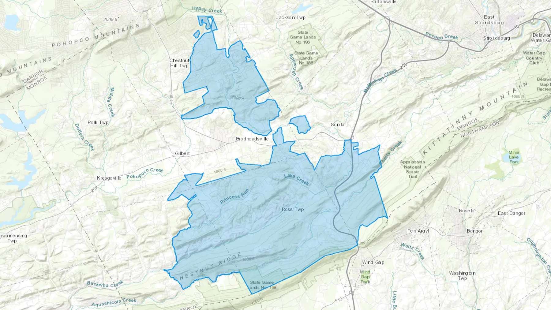Saylorsburg, PA Cash heating Oil delivery map Map of the COD Fuel Oil delivery service area for Saylorsburg, PA
