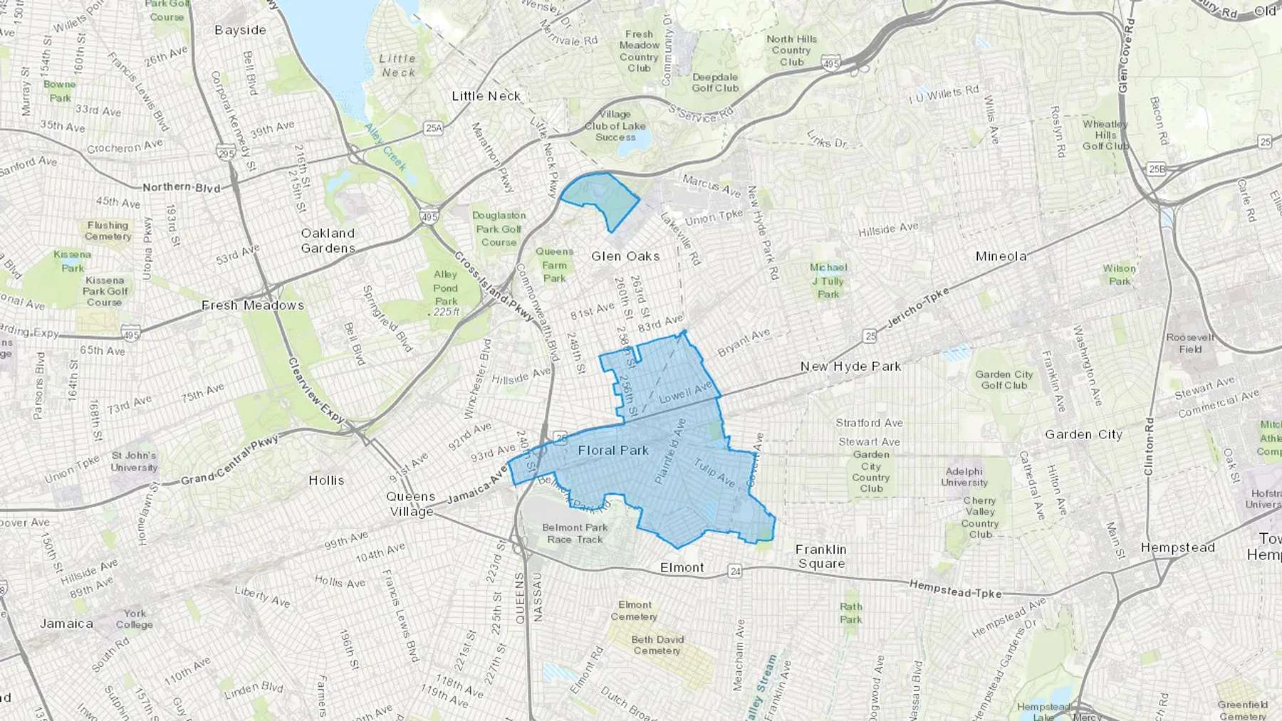 Floral Park, NY Cash heating Oil delivery map Map of the COD Fuel Oil delivery service area for Floral Park, NY