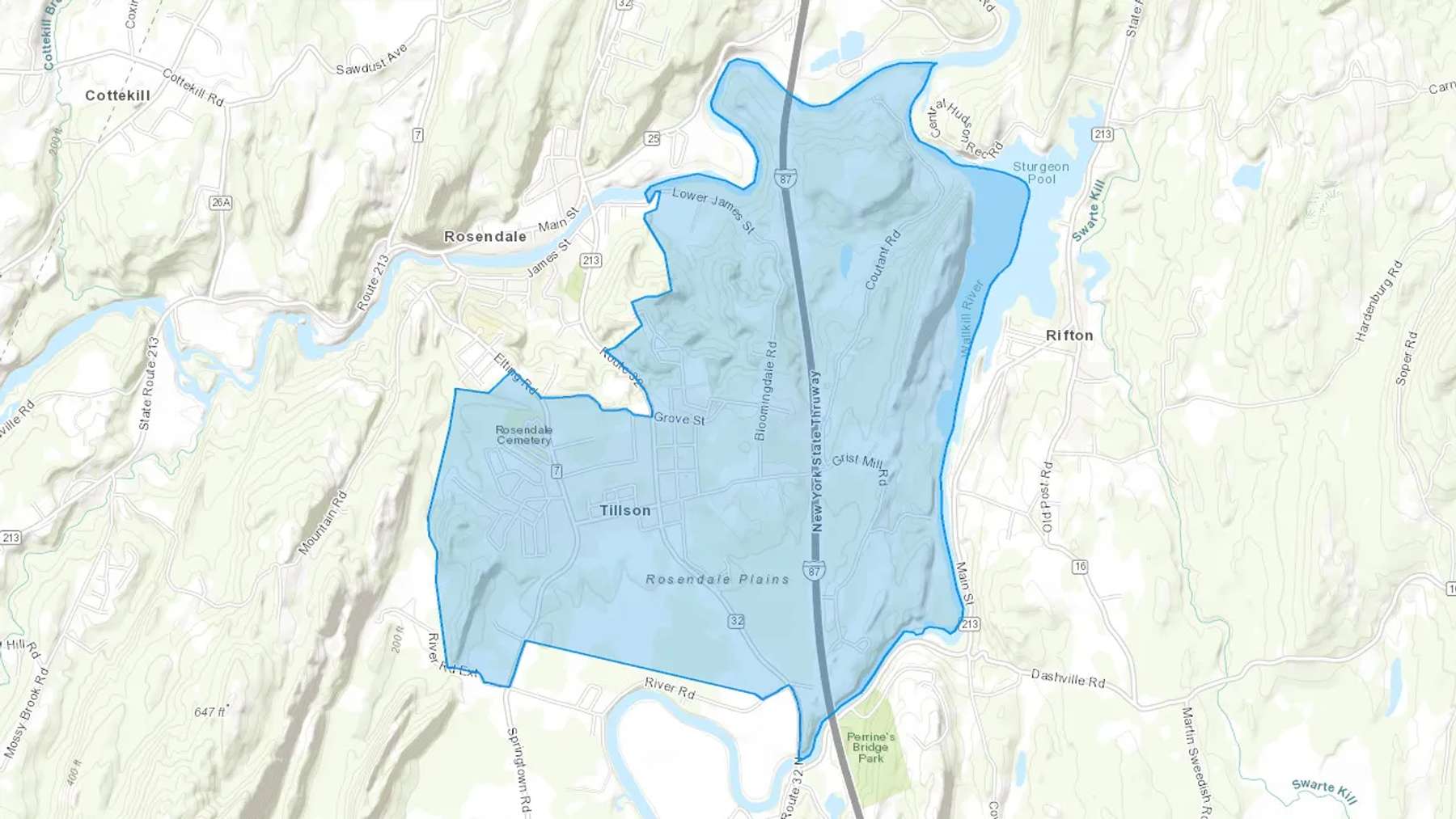 Tillson, NY Cash heating Oil delivery map Map of the COD Fuel Oil delivery service area for Tillson, NY