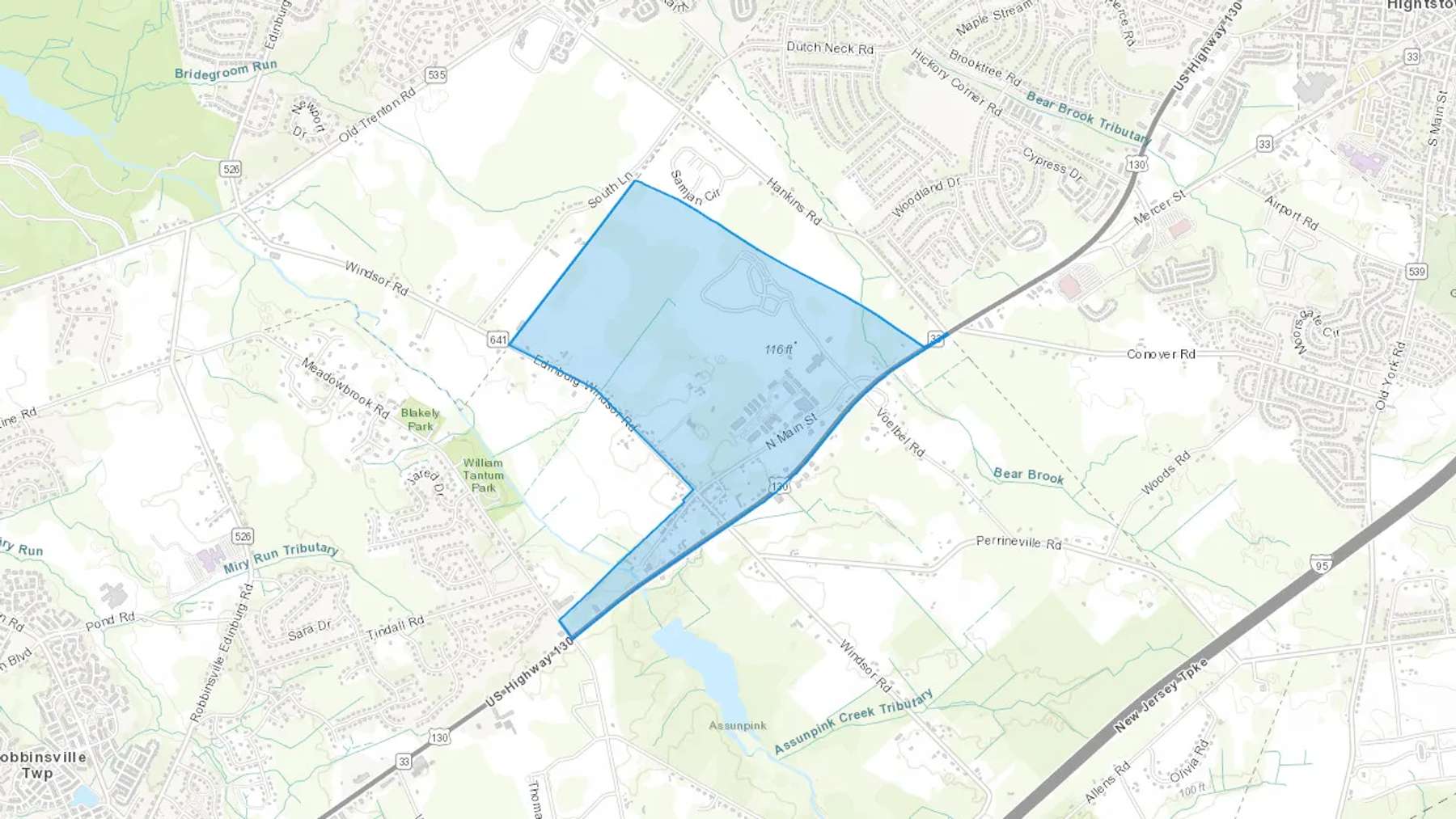 Windsor, NJ Cash heating Oil delivery map Map of the COD Fuel Oil delivery service area for Windsor, NJ