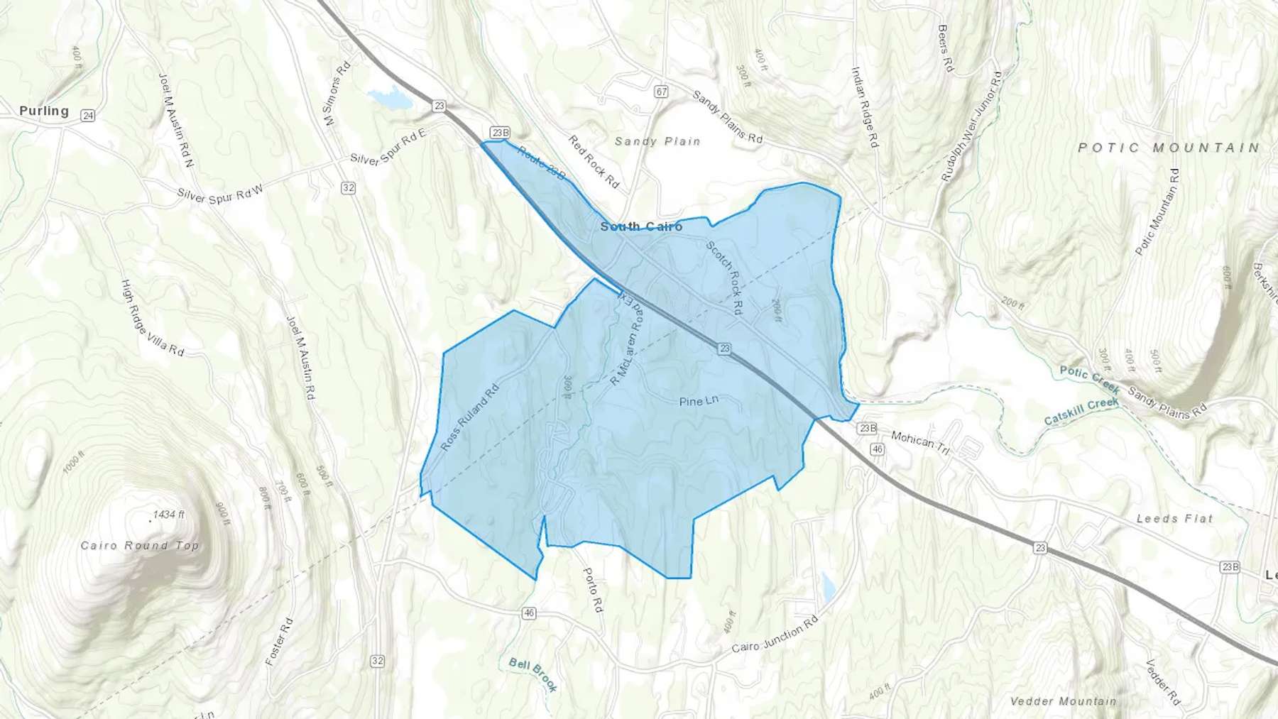 South Cairo, NY Cash heating Oil delivery map Map of the COD Fuel Oil delivery service area for South Cairo, NY