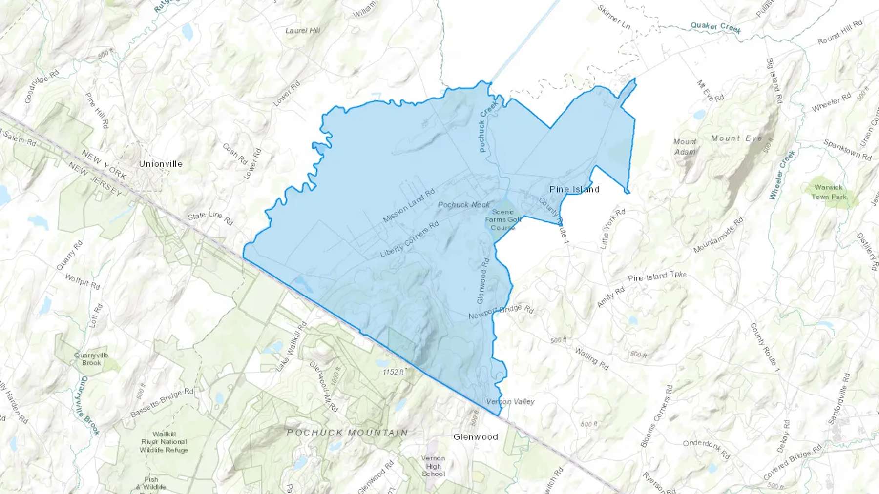 Pine Island, NY Cash heating Oil delivery map Map of the COD Fuel Oil delivery service area for Pine Island, NY