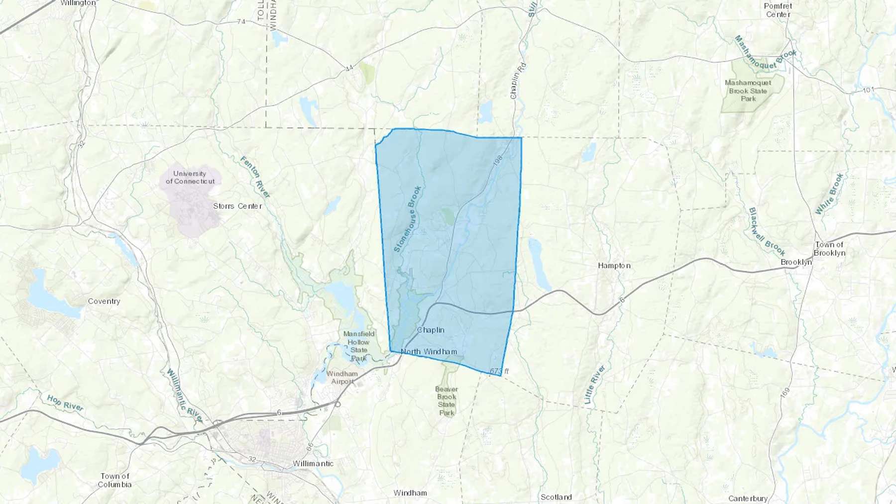 Chaplin, CT Cash heating Oil delivery map Map of the COD Fuel Oil delivery service area for Chaplin, CT