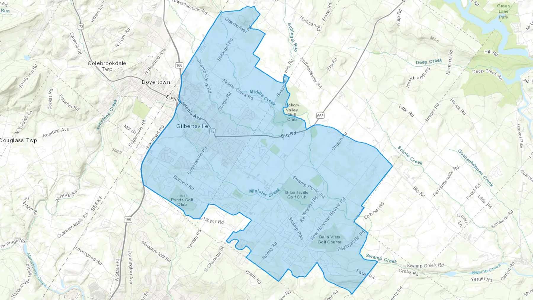 Gilbertsville, PA Cash heating Oil delivery map Map of the COD Fuel Oil delivery service area for Gilbertsville, PA
