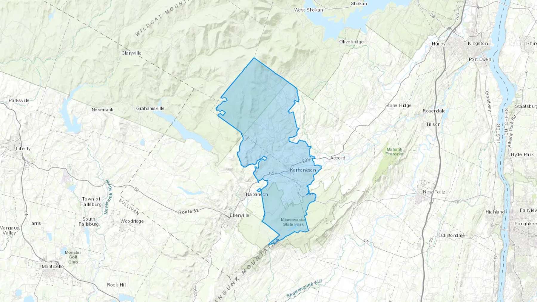 Kerhonkson, NY Cash heating Oil delivery map Map of the COD Fuel Oil delivery service area for Kerhonkson, NY
