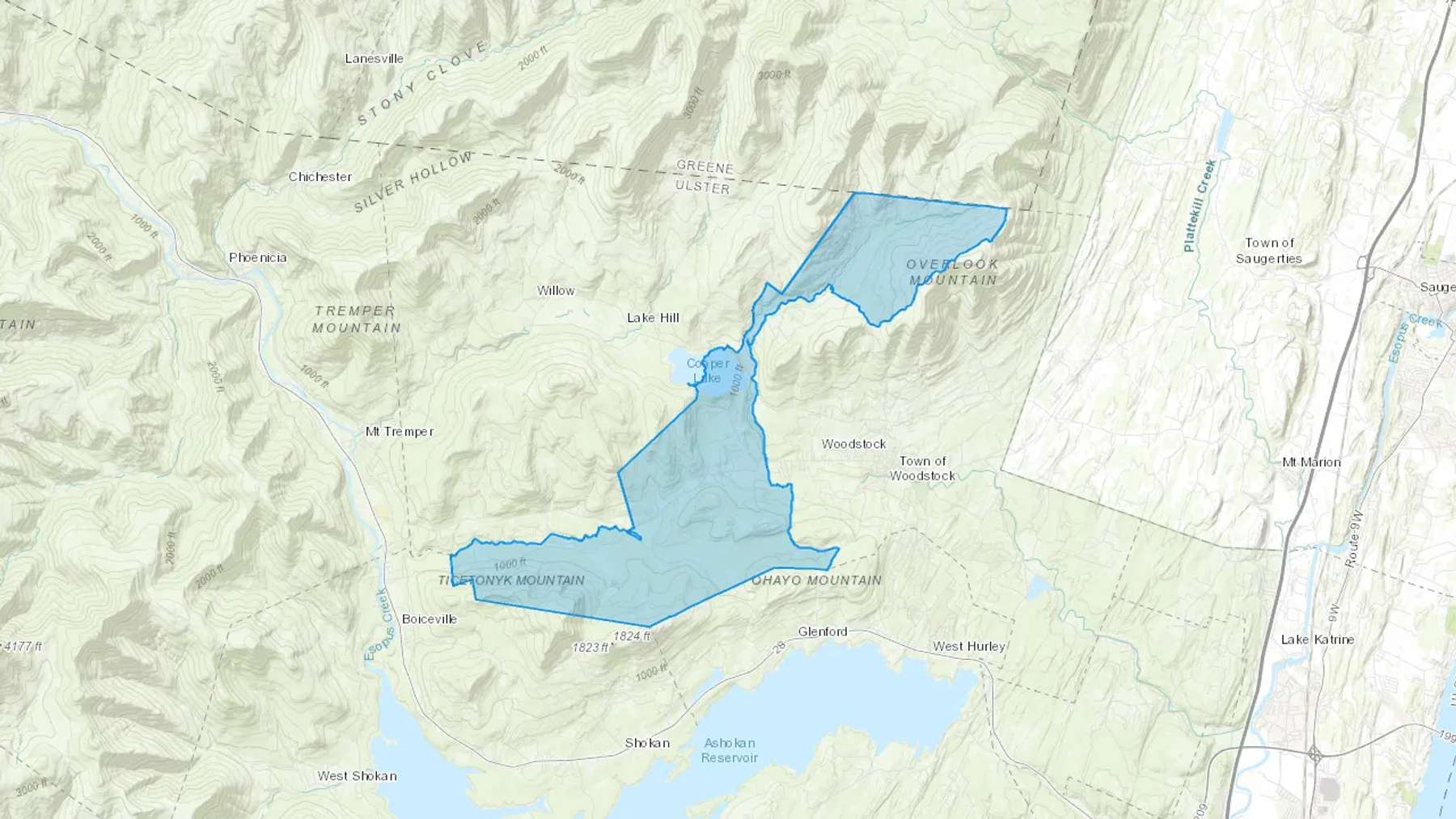Bearsville, NY Cash heating Oil delivery map Map of the COD Fuel Oil delivery service area for Bearsville, NY