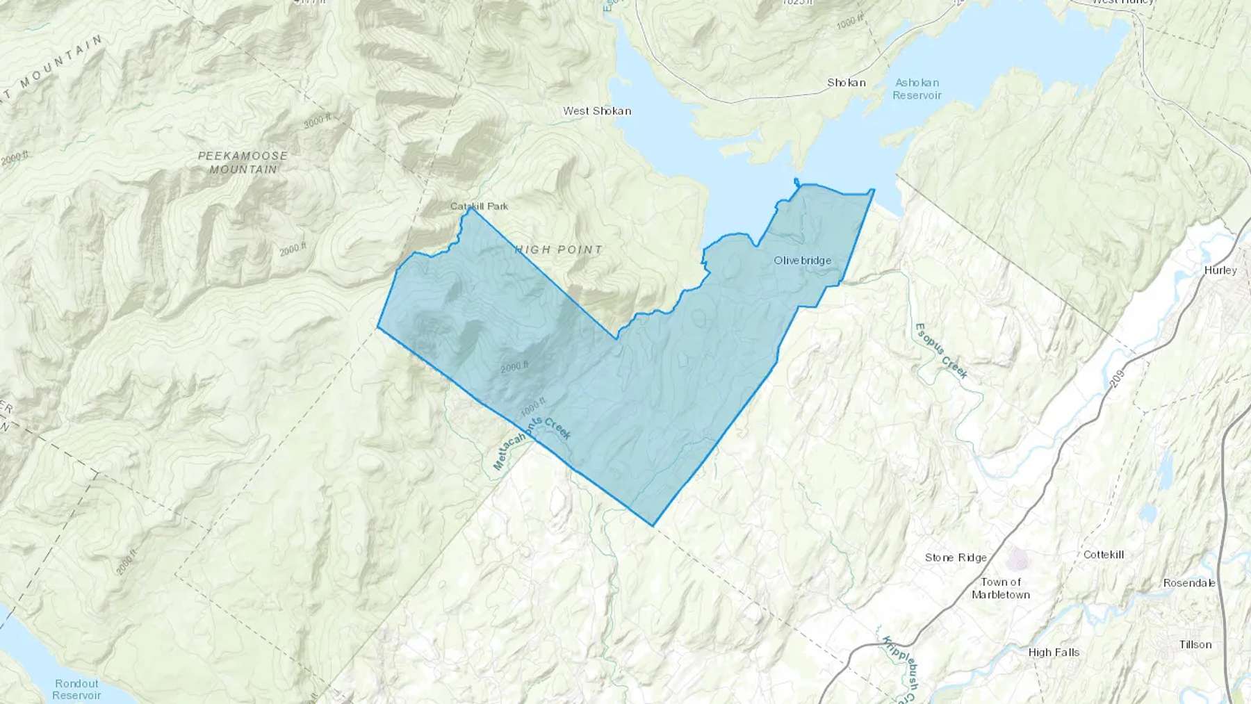 Olivebridge, NY Cash heating Oil delivery map Map of the COD Fuel Oil delivery service area for Olivebridge, NY