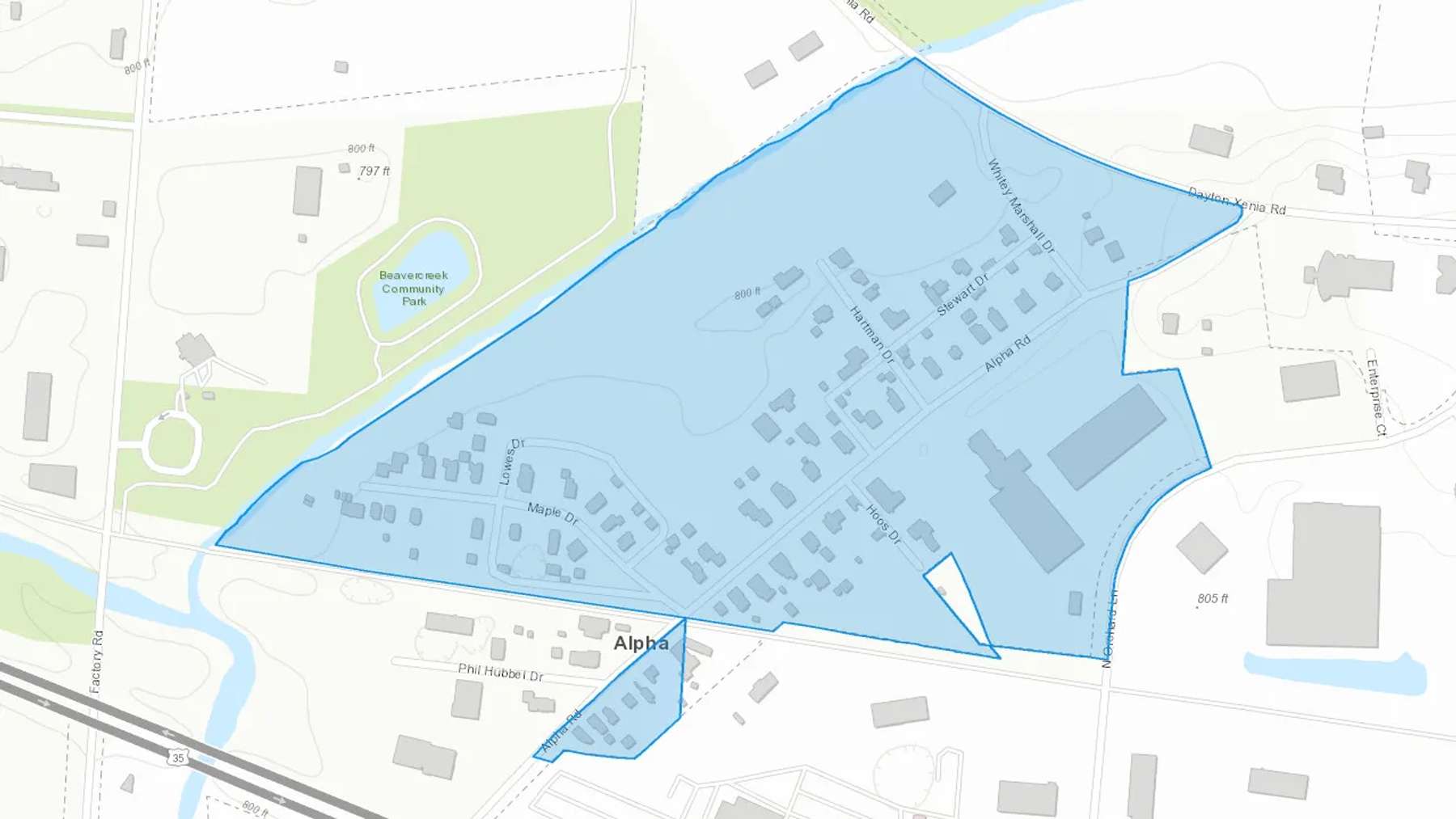 Alpha, OH Cash heating Oil delivery map Map of the COD Fuel Oil delivery service area for Alpha, OH