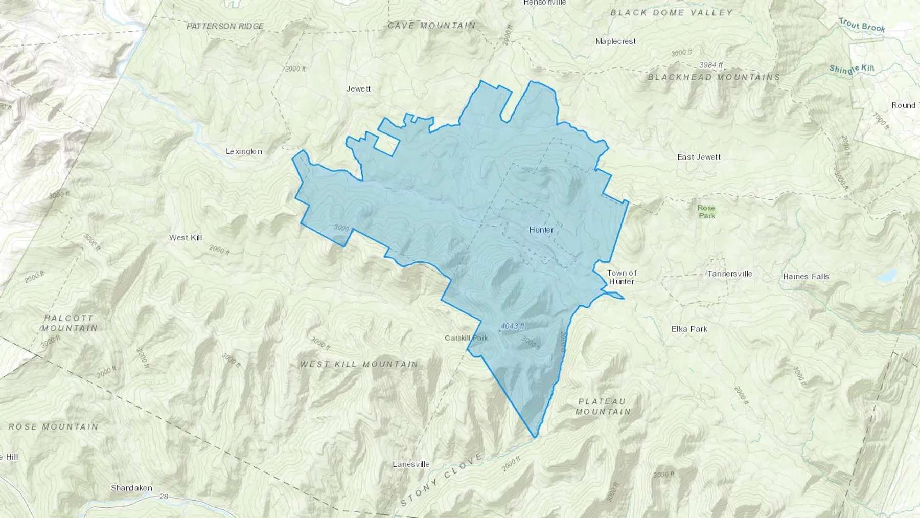 Hunter, NY Cash heating Oil delivery map Map of the COD Fuel Oil delivery service area for Hunter, NY
