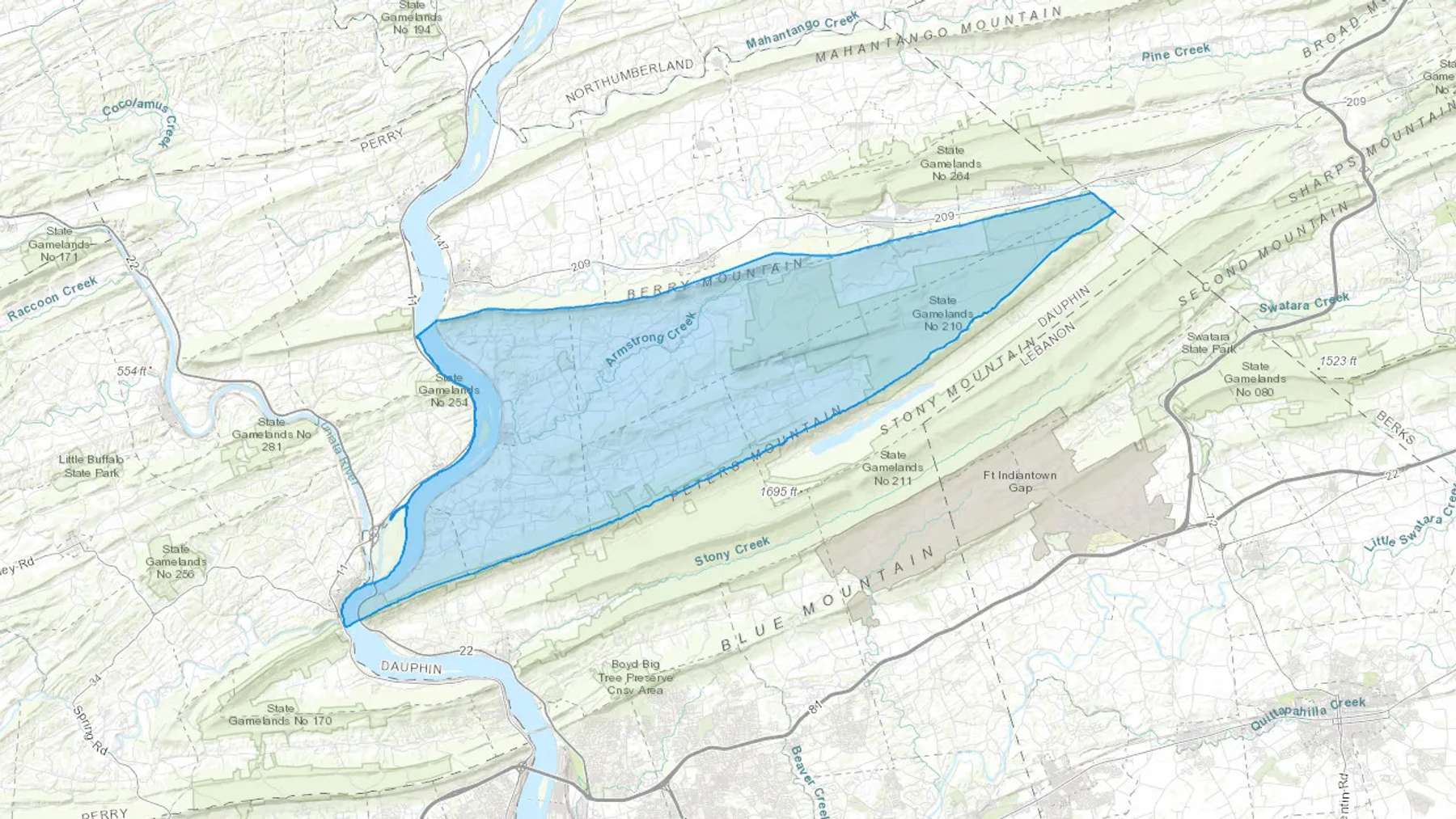 Halifax, PA Cash heating Oil delivery map Map of the COD Fuel Oil delivery service area for Halifax, PA