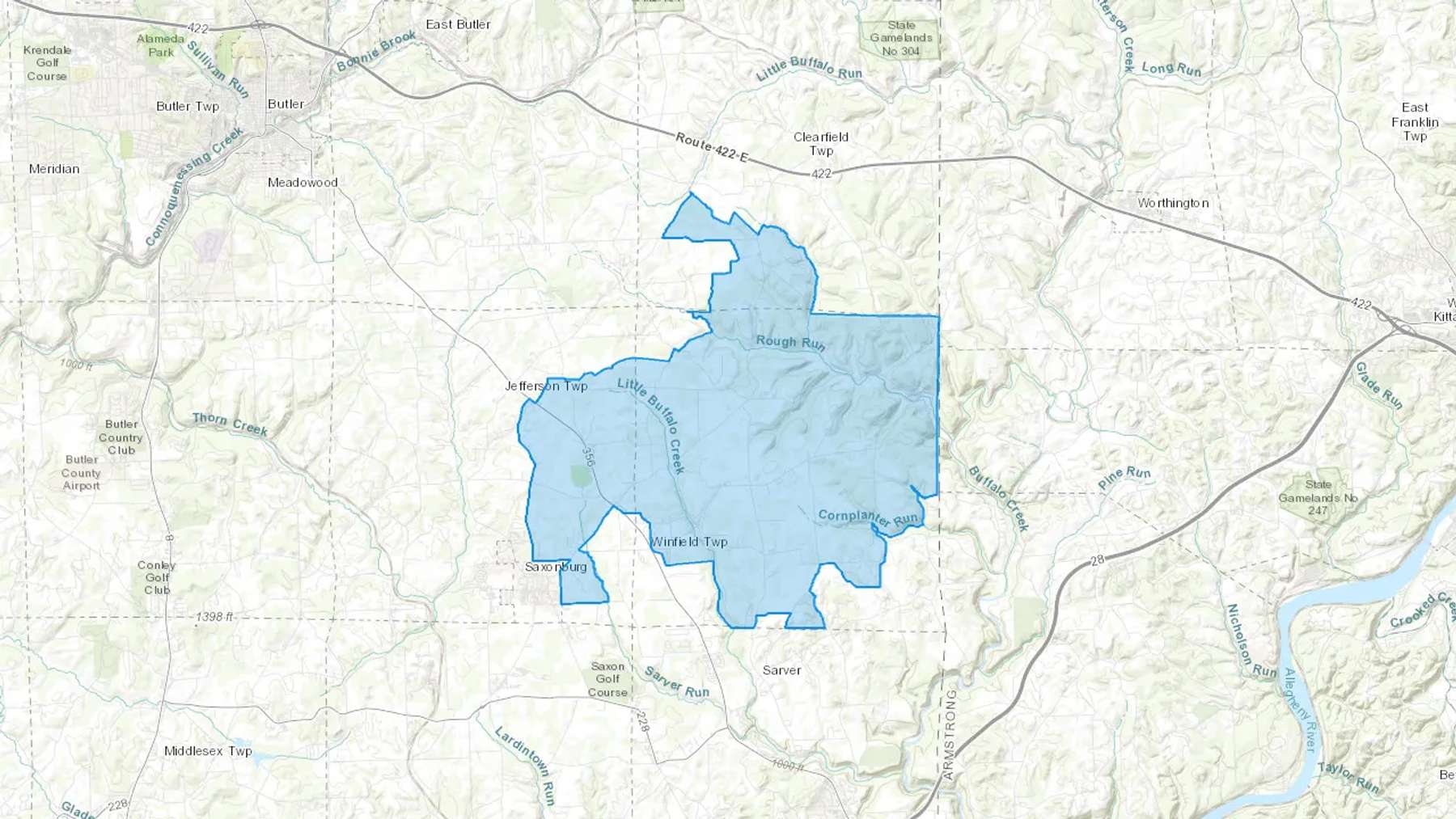 Cabot, PA Cash heating Oil delivery map Map of the COD Fuel Oil delivery service area for Cabot, PA
