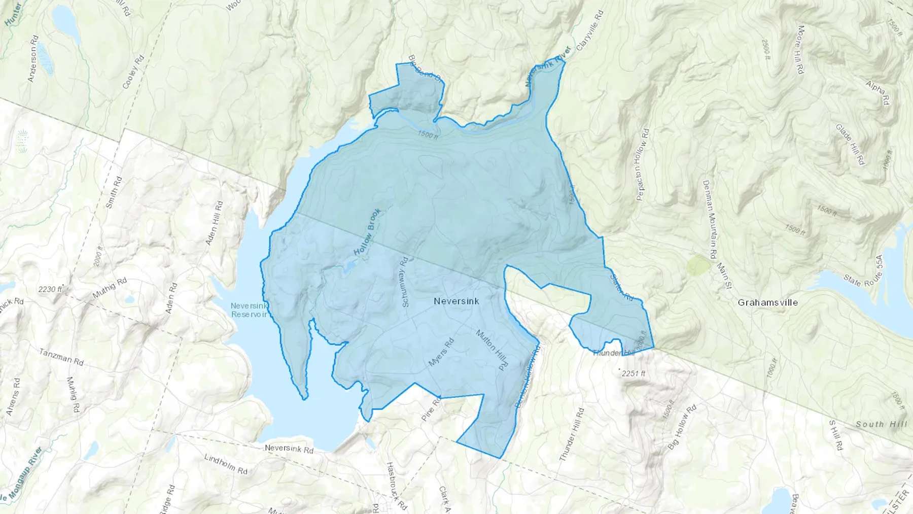 Neversink, NY Cash heating Oil delivery map Map of the COD Fuel Oil delivery service area for Neversink, NY