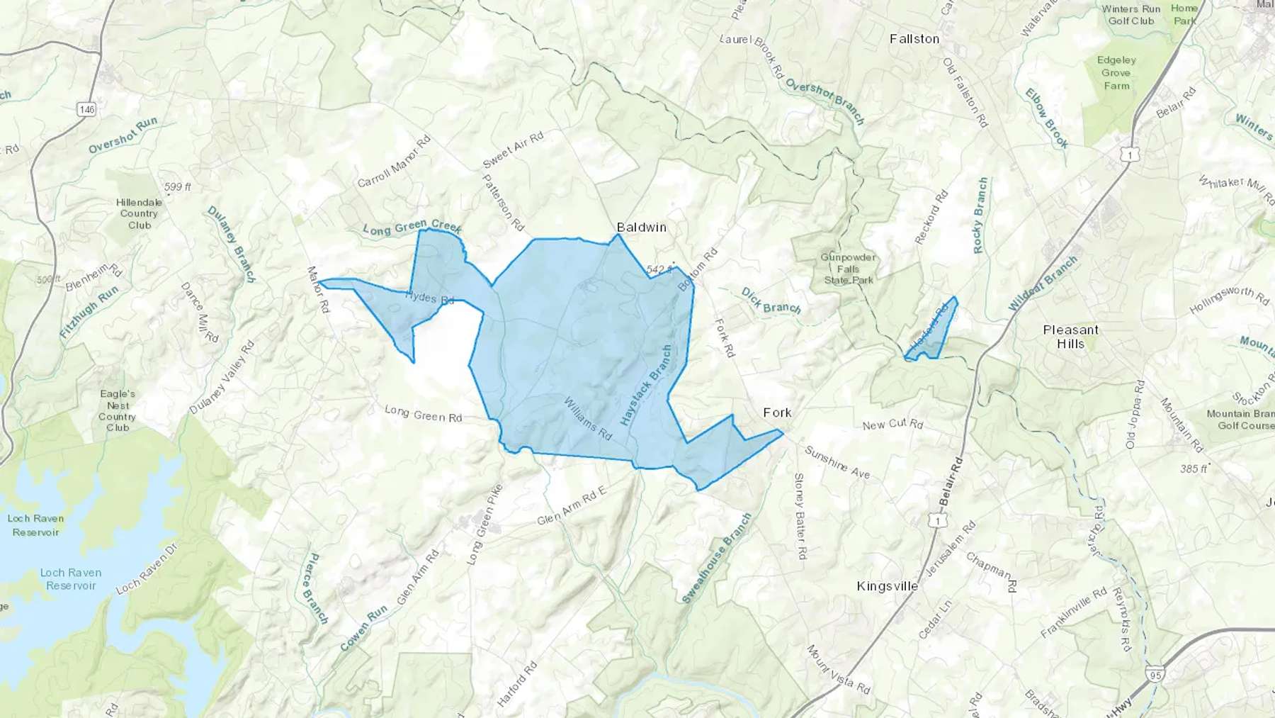 Hydes, MD Cash heating Oil delivery map Map of the COD Fuel Oil delivery service area for Hydes, MD