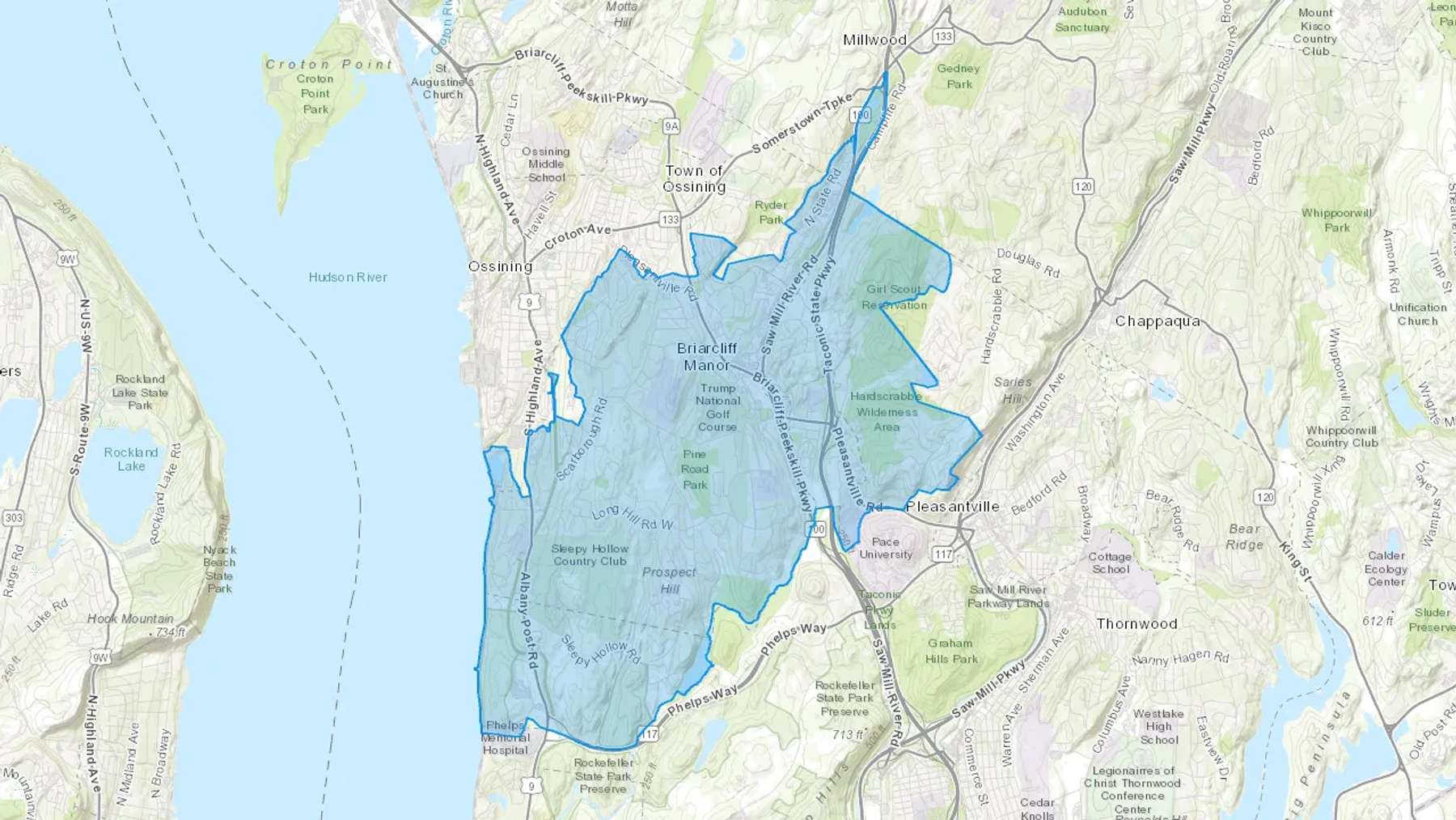 Briarcliff Manor, NY Cash heating Oil delivery map Map of the COD Fuel Oil delivery service area for Briarcliff Manor, NY