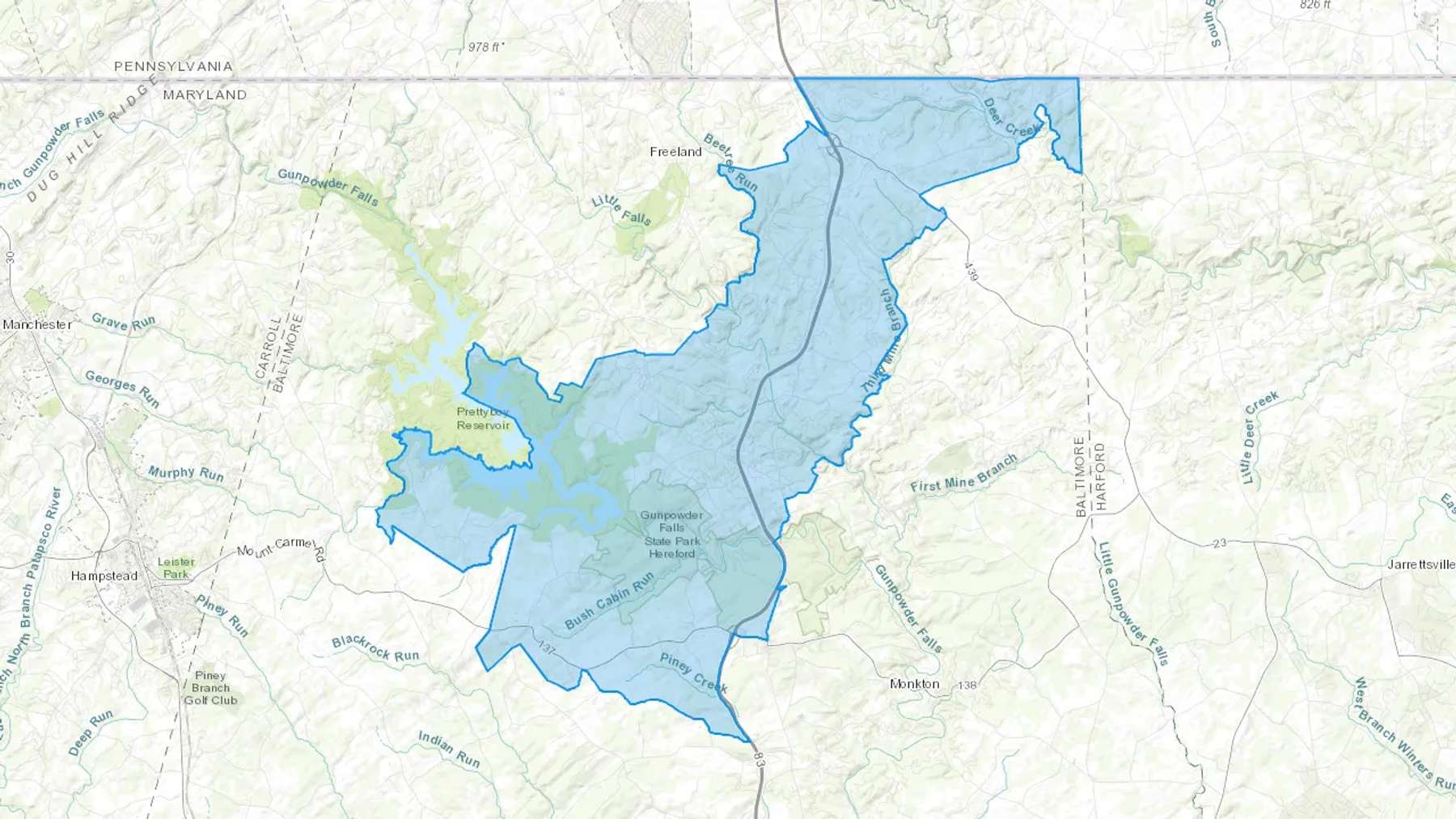 Parkton, MD Cash heating Oil delivery map Map of the COD Fuel Oil delivery service area for Parkton, MD