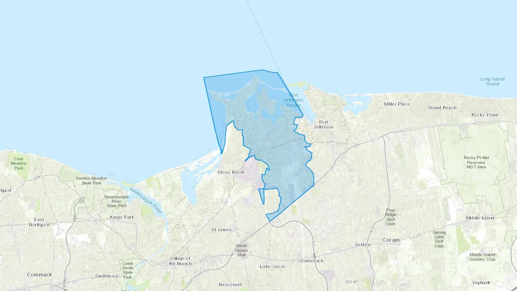 East Setauket, NY Cash heating Oil delivery map Map of the COD Fuel Oil delivery service area for East Setauket, NY